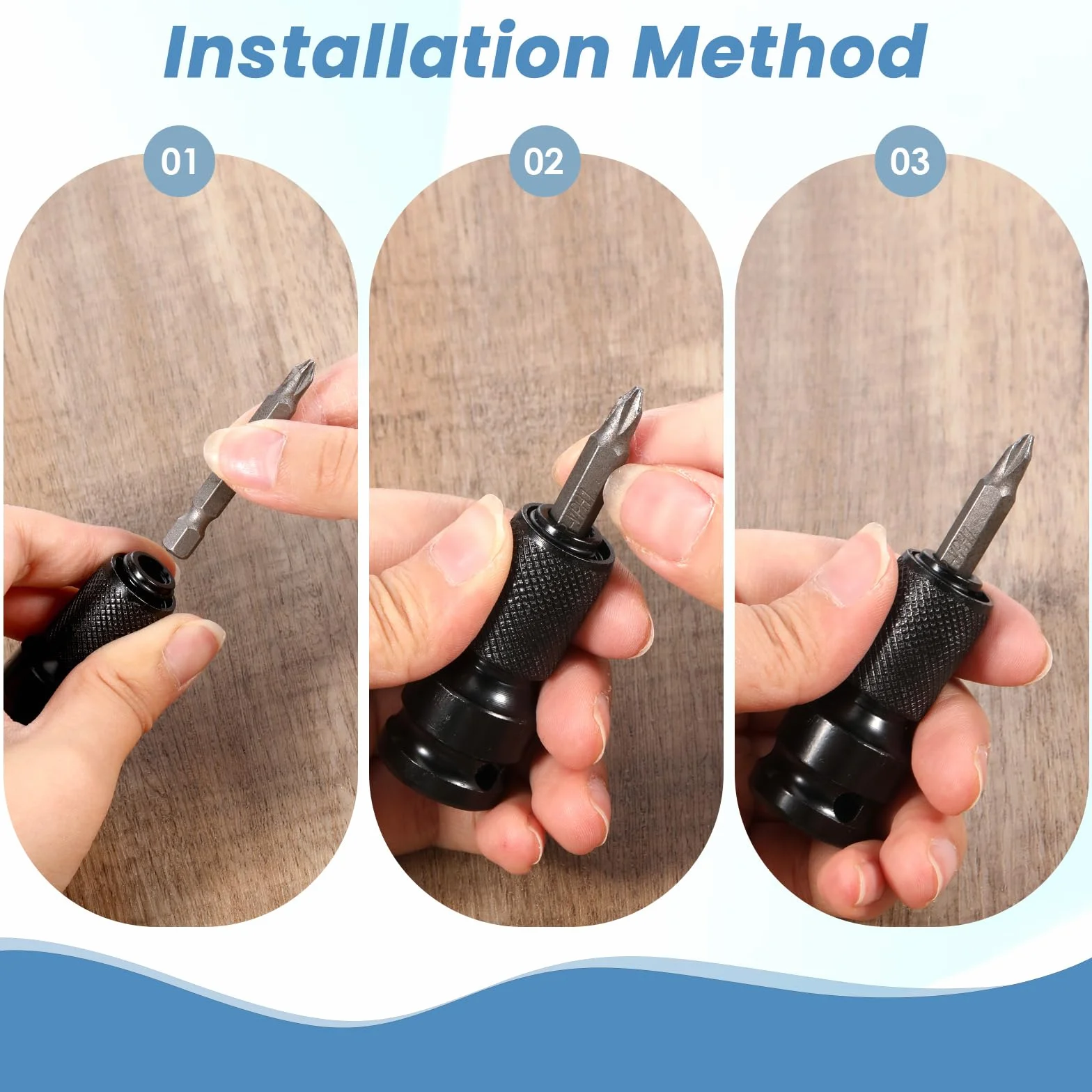 Bewudy 2 adaptery do bitów 1/2 na 1/4 cala klucz udarowy akcesoria do śrubokrętów
