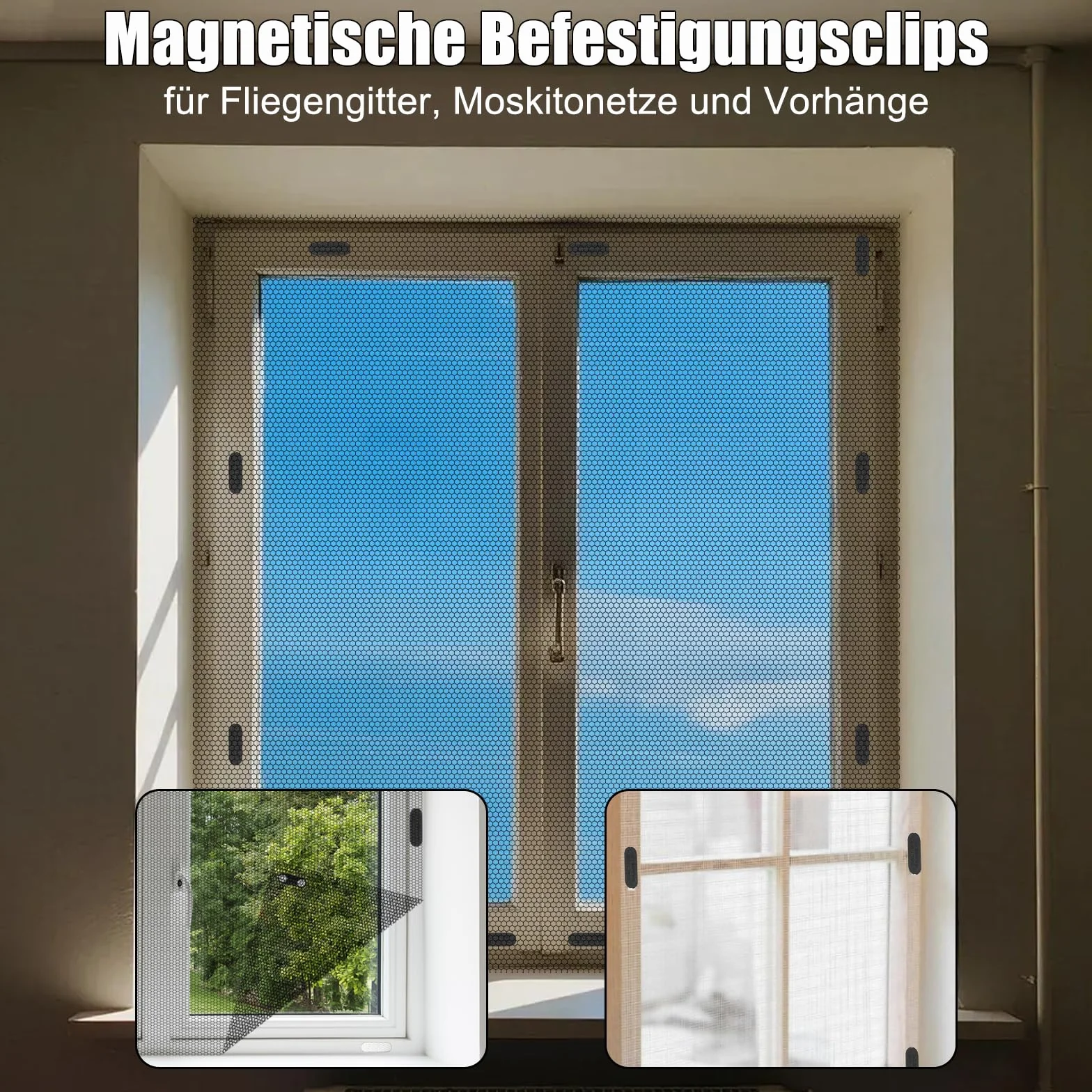 Joycabin magnetyczne klipsy do moskitiery samoprzylepne 24 szt