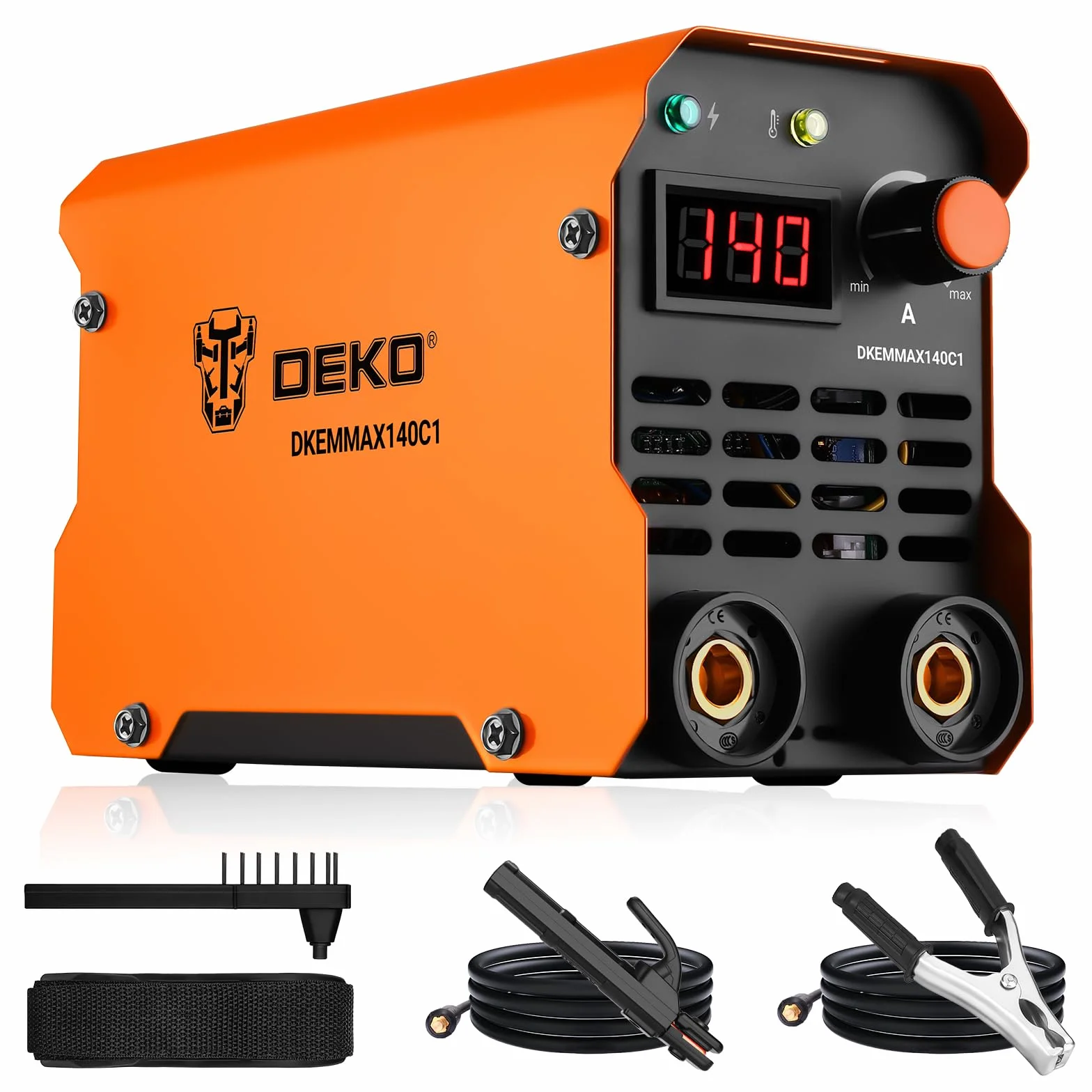 Spawarka elektrodowa DEKO 140A 220V MMA inwerterowa przenośna z regulowanym paskiem na ramię
