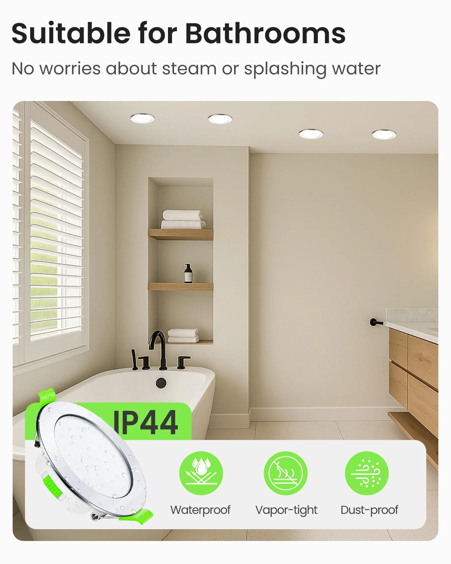 ALUSSO Oświetlenie LED Spot Sufitowy 230V 7W 3000K-6500K IP44 Regulowane Chrom 6szt