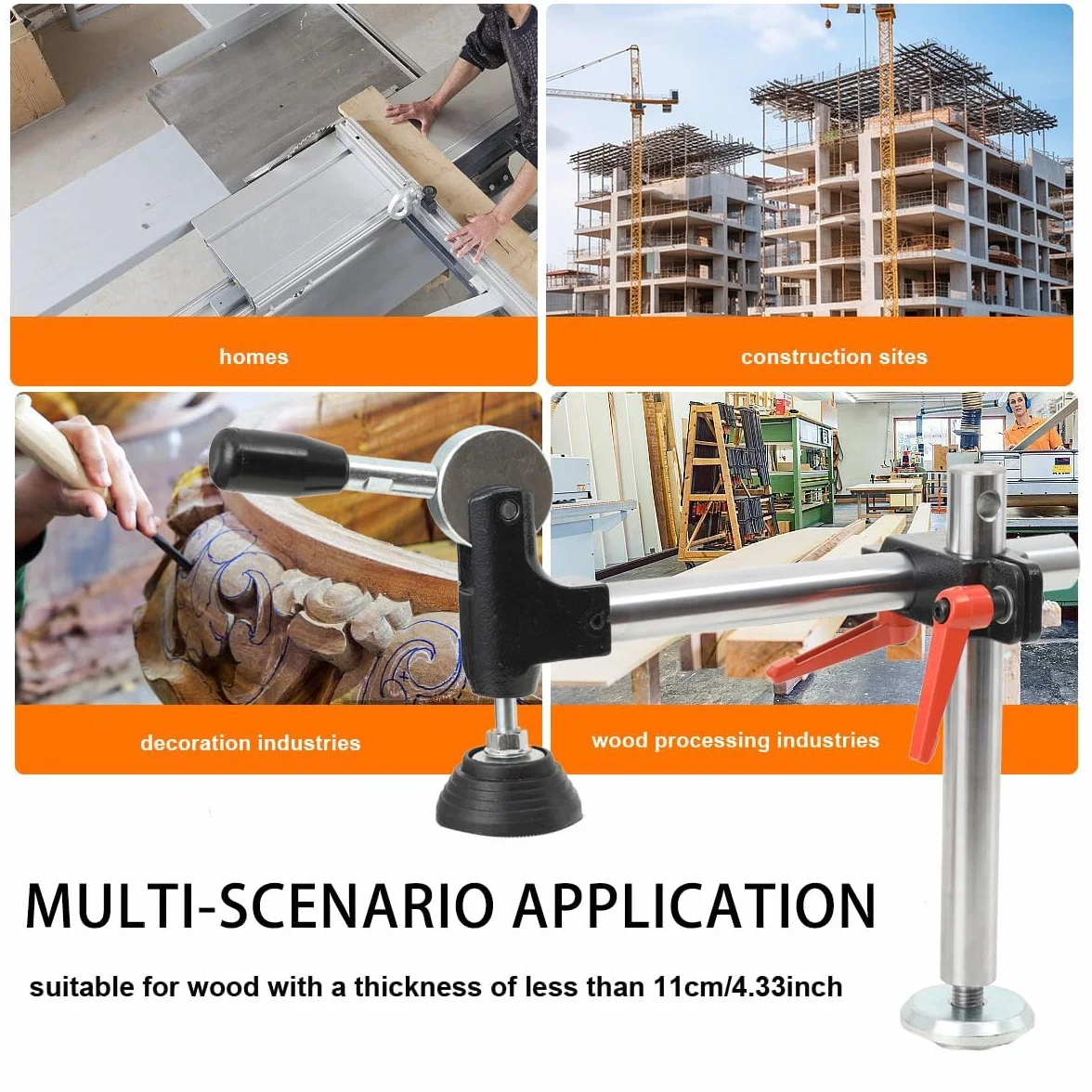 Dociskacz do piły stołowej, prasa mimośrodowa 8cm, zacisk do drewna