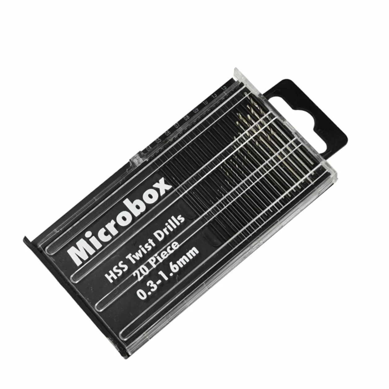 Zestaw wierteł spiralnych HSS mini 0,3-1,6 mm 20 sztuk