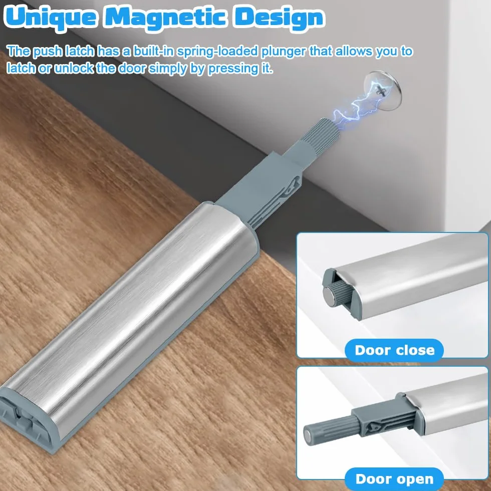 Magnetyczne Otwieracze do Drzwi Push to Open 6 sztuk – Zatrzaski Magnetyczne do Szafy i Mebli