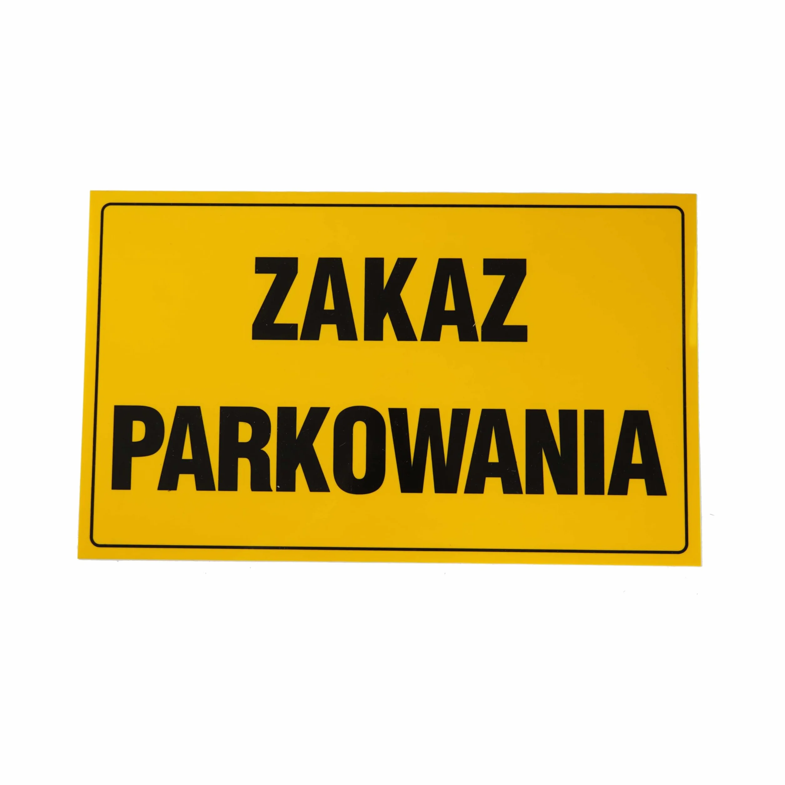 Tablica Piktogram PCV ZAKAZ PARKOWANIA 20x33 cm Odporna Na Warunki Atmosferyczne Żółta