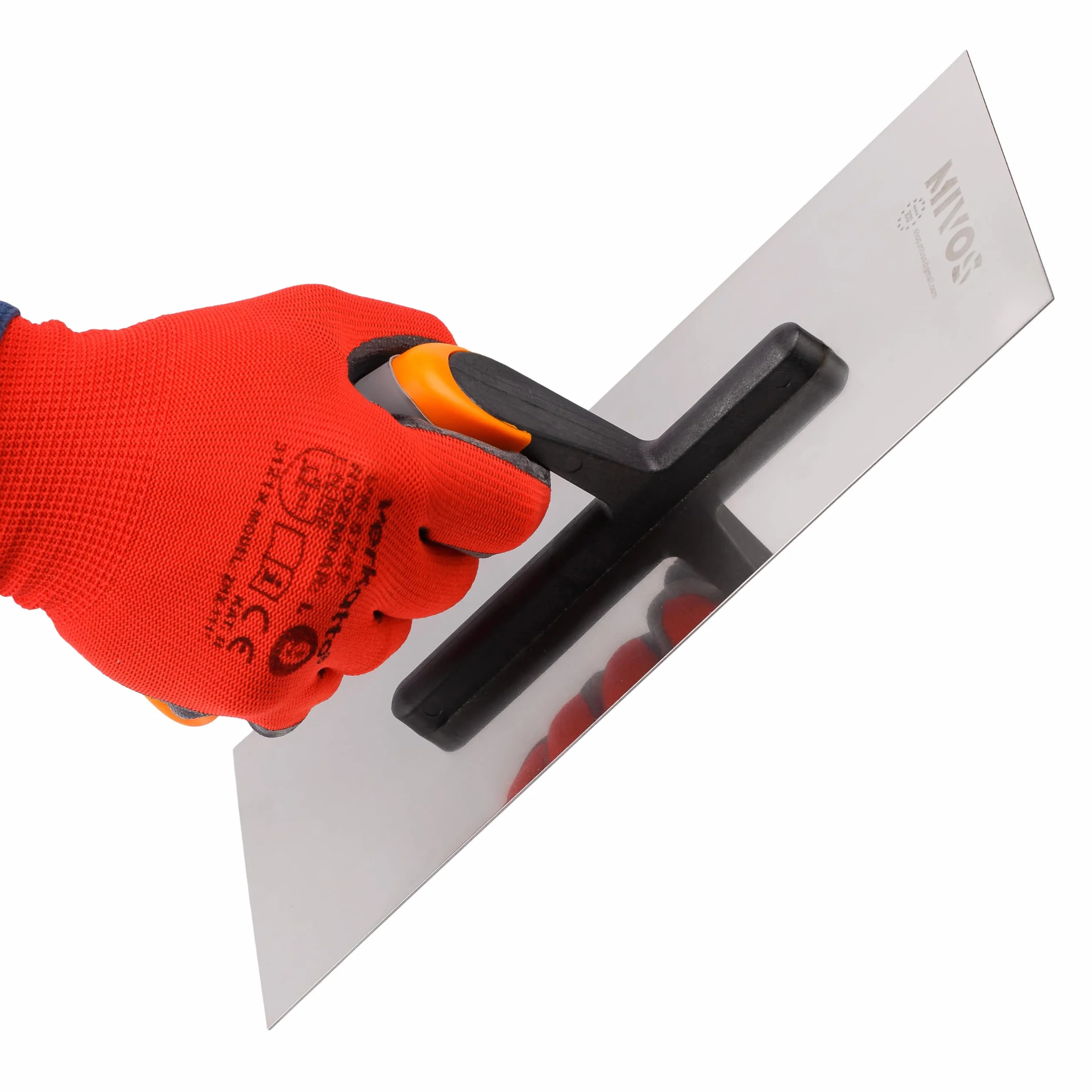 MIVOS Paca wygładzająca ze stali nierdzewnej 280 x 120 mm - Ergonomiczny miękki uchwyt - Płyta do tynkowania i murowania