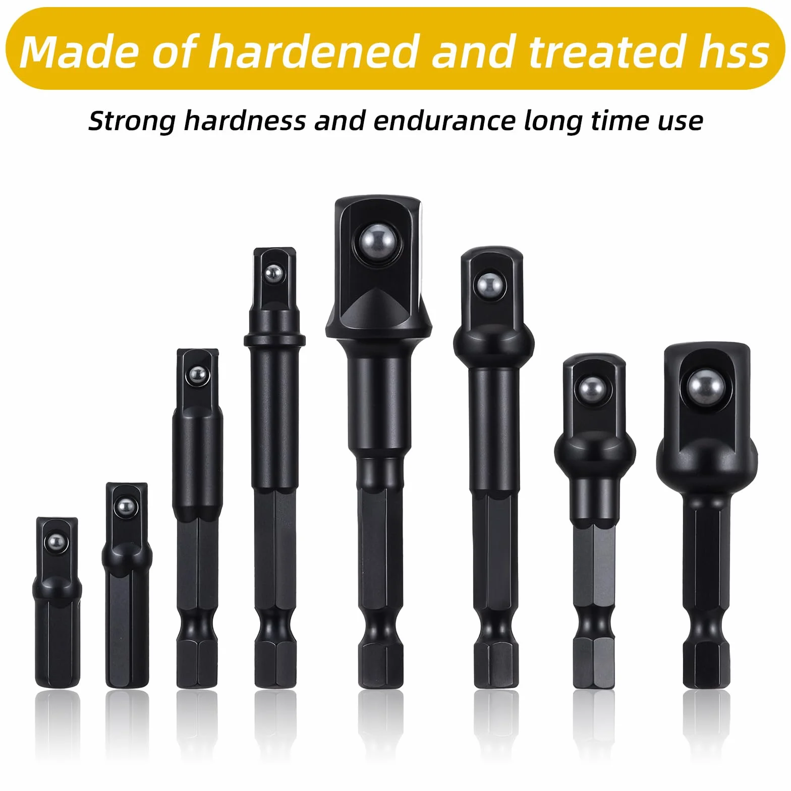 Zestaw Adapterów Nasadek Udarowych Kwadratowych 1/4" 3/8" 1/2" 8 SZT.
