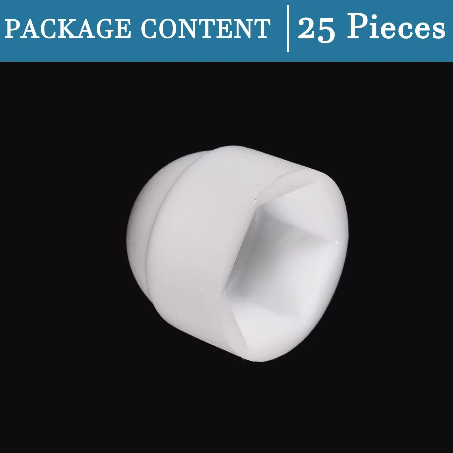 QUARKZMAN nakrętki ochronne na śruby M8 x 13 mm 25 szt. plastikowe nakładki sześciokątne białe