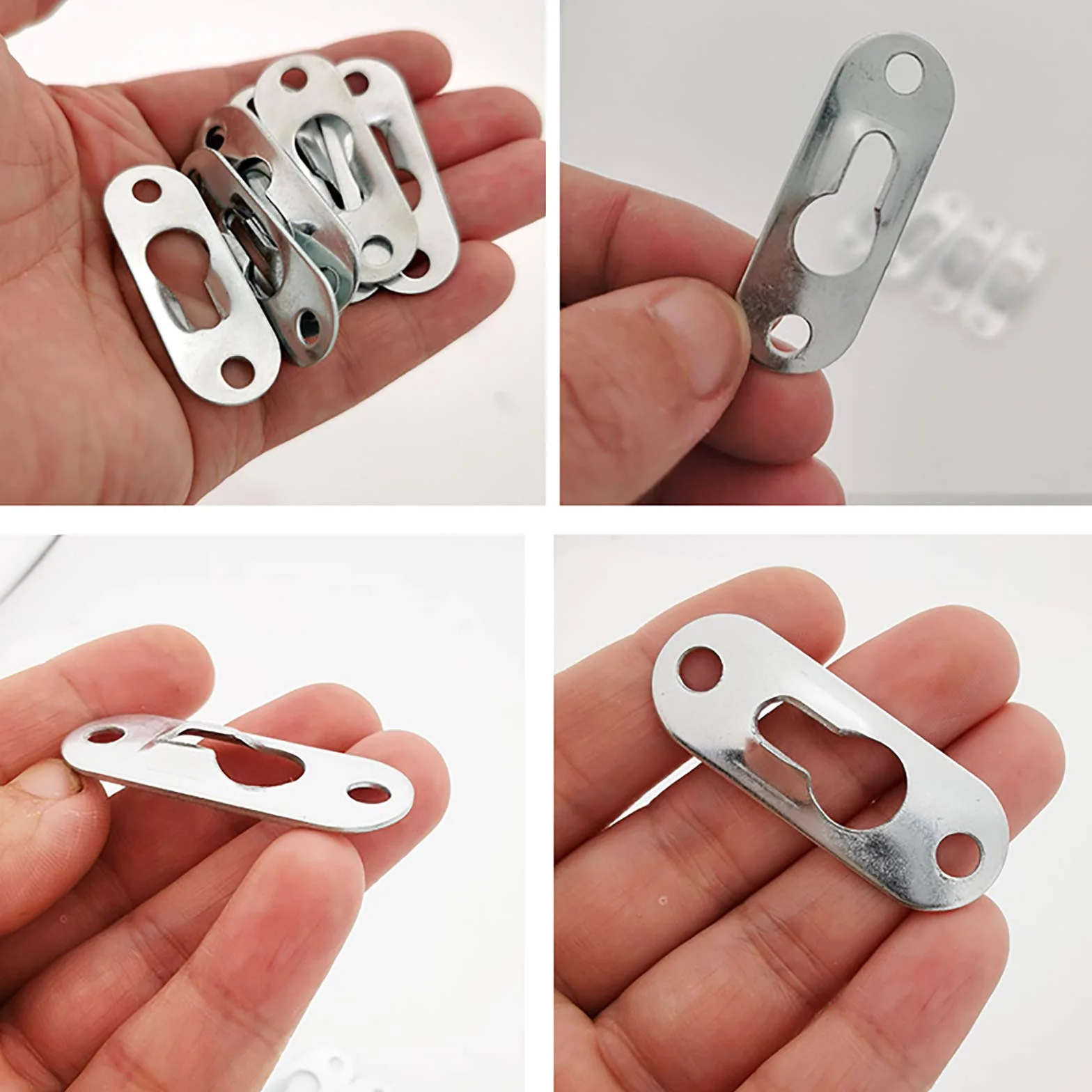 Wieszaki na zdjęcia 44 mm srebrne żelazo 30 sztuk z 60 śrubami