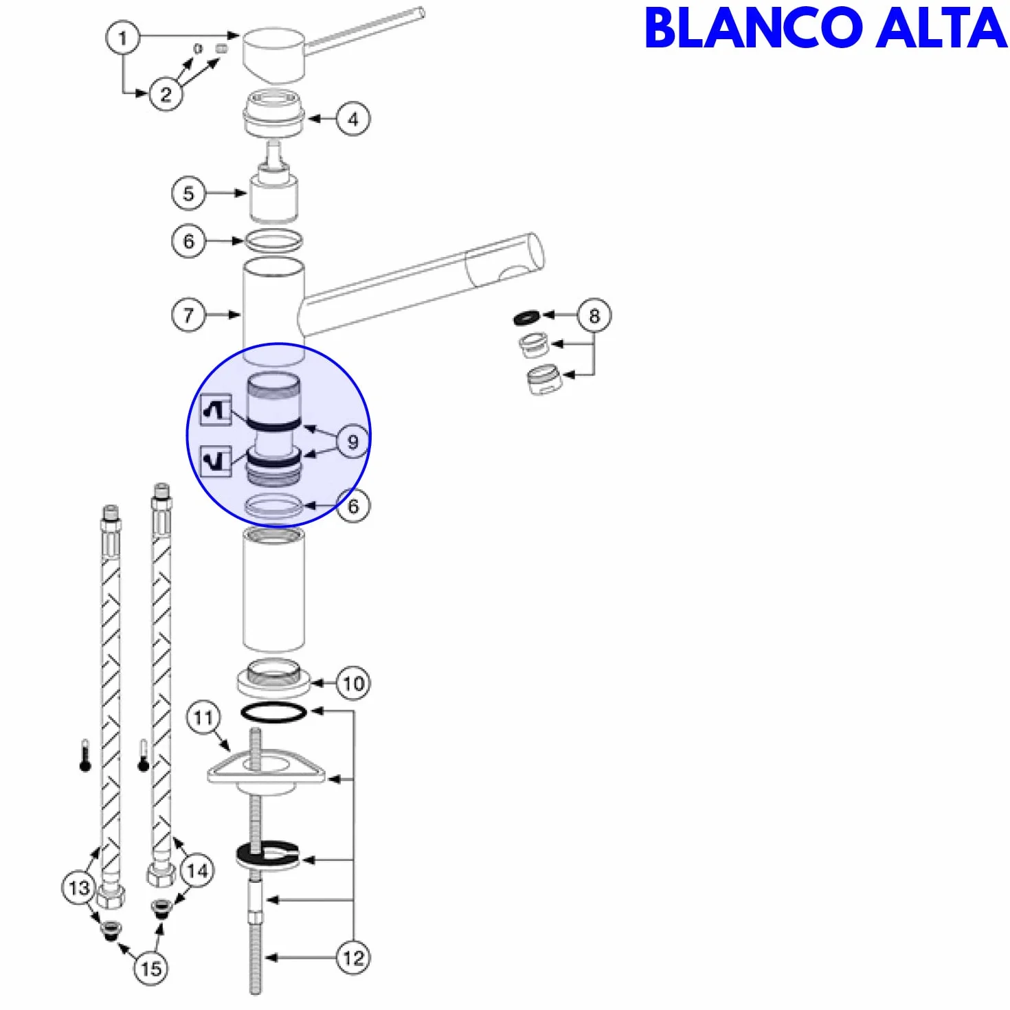 BLANCO Uszczelki korpusu 2 sztuki NF 128600 do armatury ALTA LINEE TALOS
