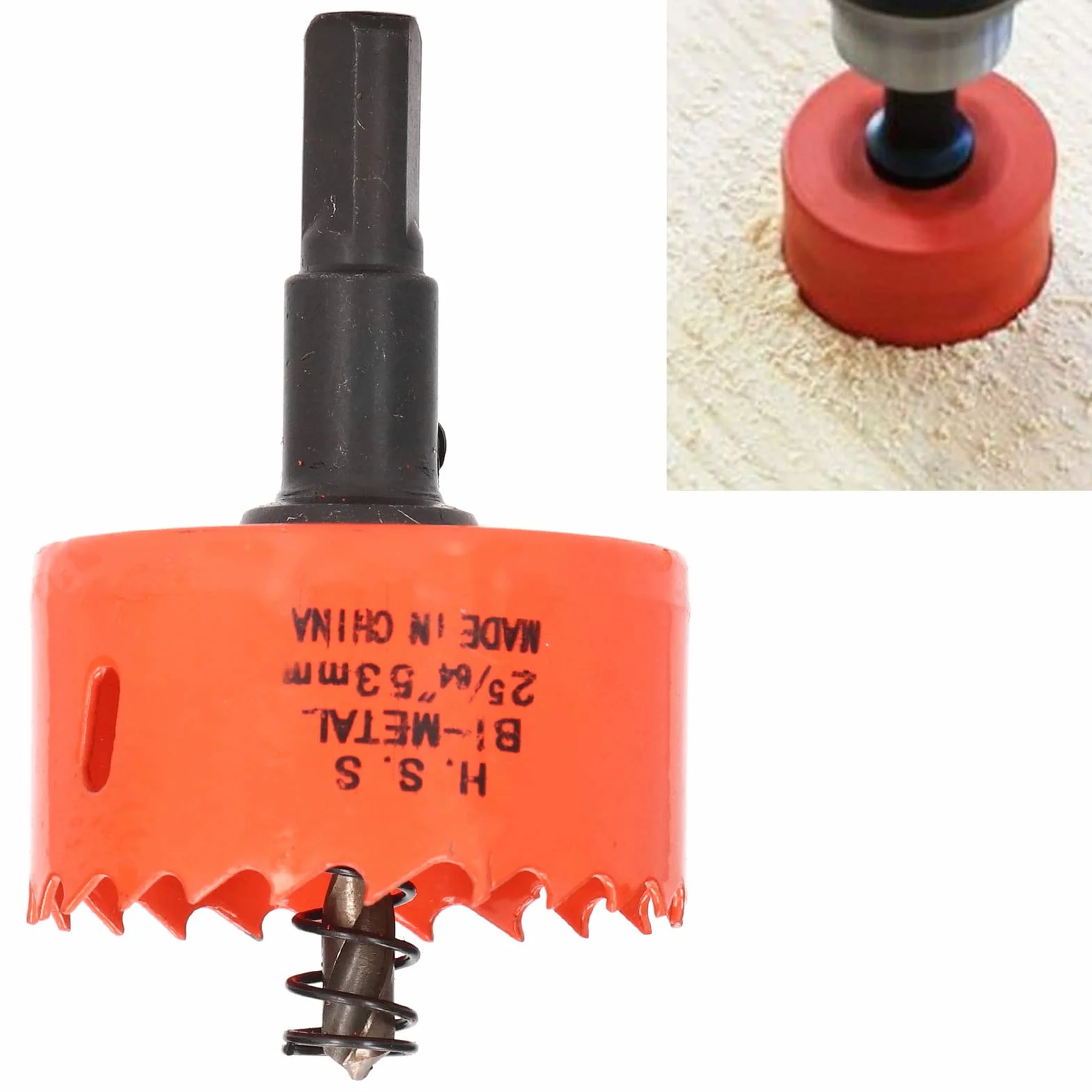 Otwornice Bimetaliczne HSS 53mm z Trzpieniem do Drewna i Metalu