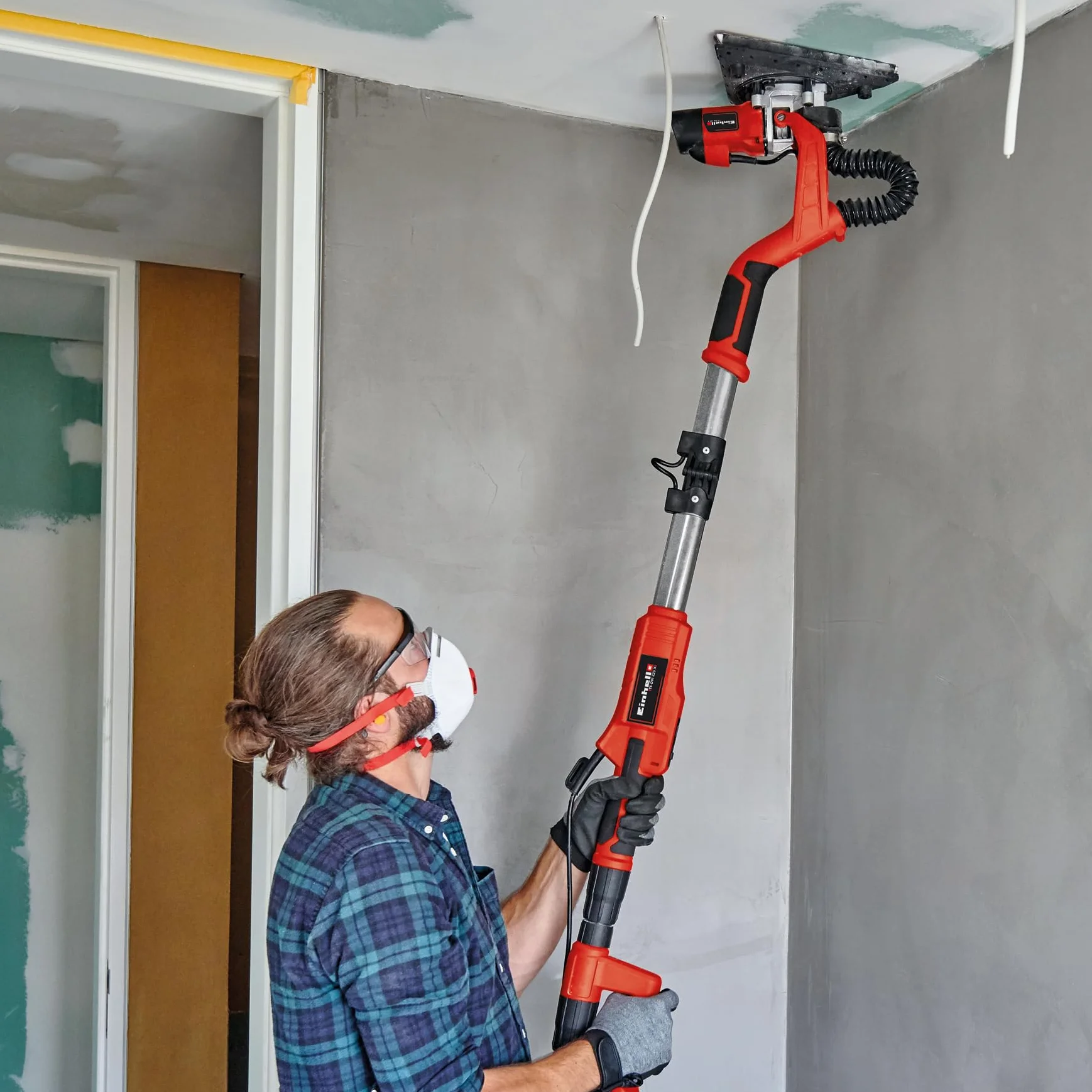 Einhell TE-DW 225 X szlifierka do suchej zabudowy 750 W wymienny talerz szlifierski uchwyt teleskopowy 165 cm