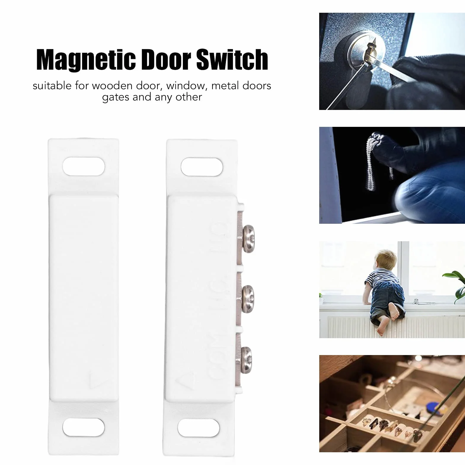 Magnetyczny Kontaktron NC NO Alarm Drzwi Bezpieczeństwa 2 Szt.