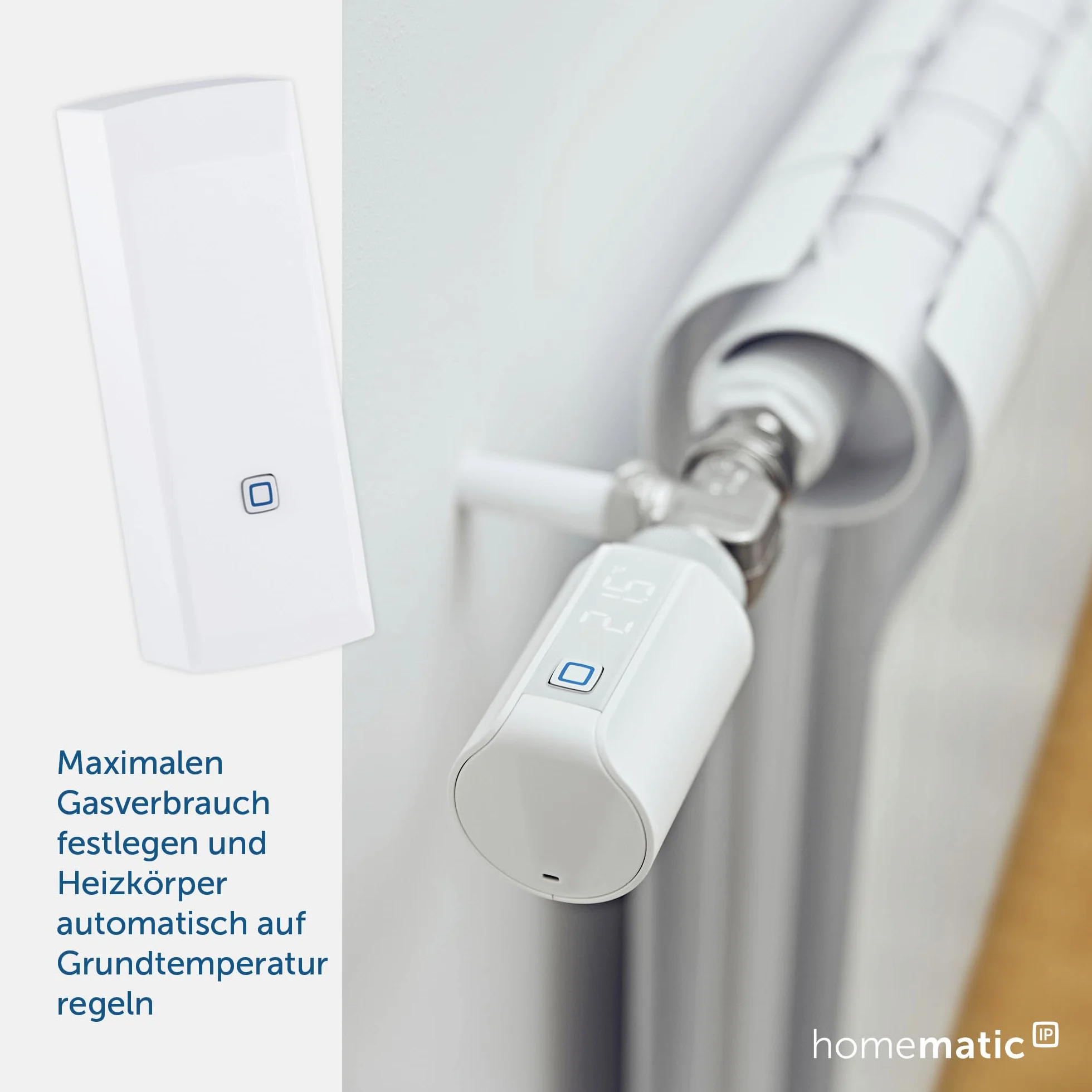 Homematic IP Interfejs Smart Home do gazomierza, pomiar energii, monitorowanie zużycia gazu przez aplikację, automatyzacja