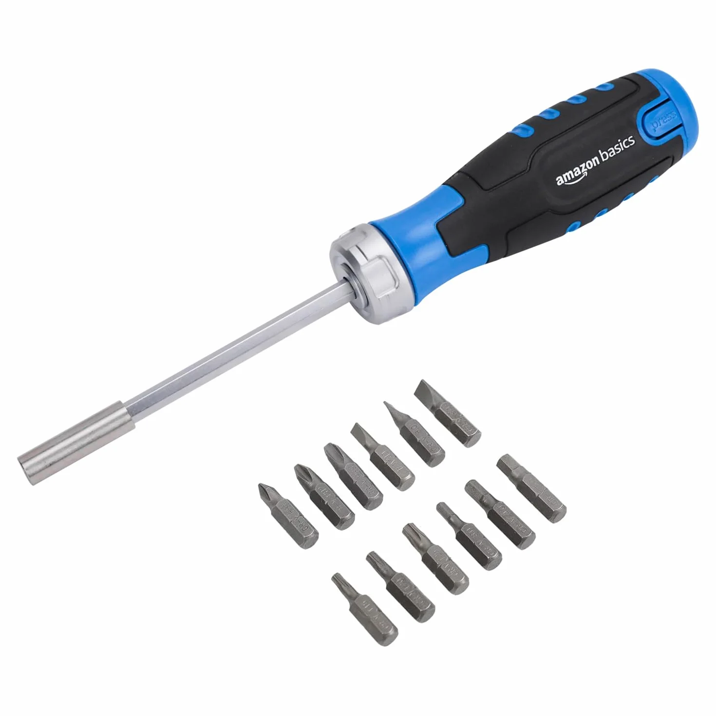 Amazon Basics Wkrętak magnetyczny z grzechotką, 12 w 1
