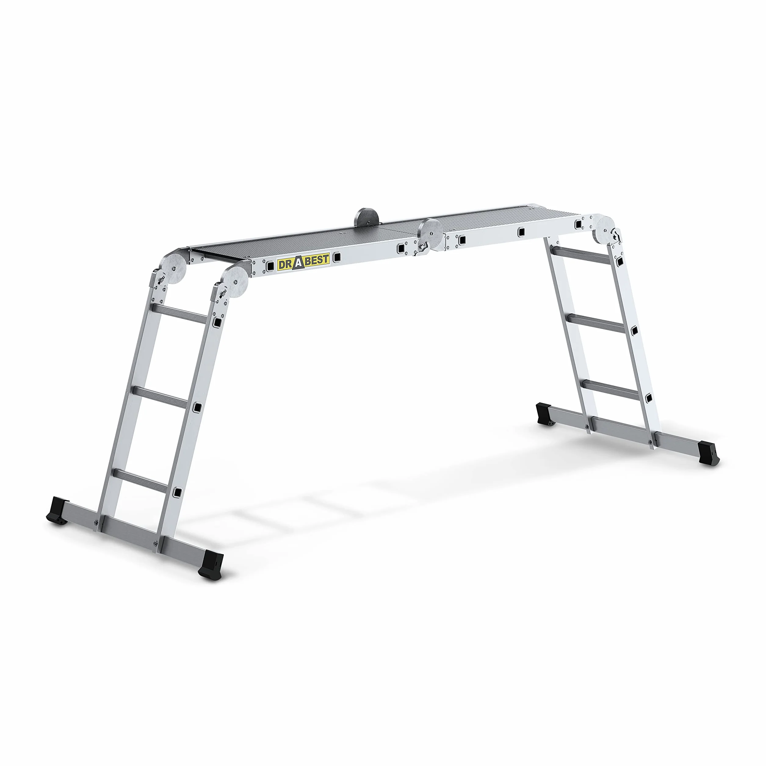 DRABEST Pro Aluminiowa drabina robocza z podestem 4x3 150 kg 25x95x35cm 15,1kg