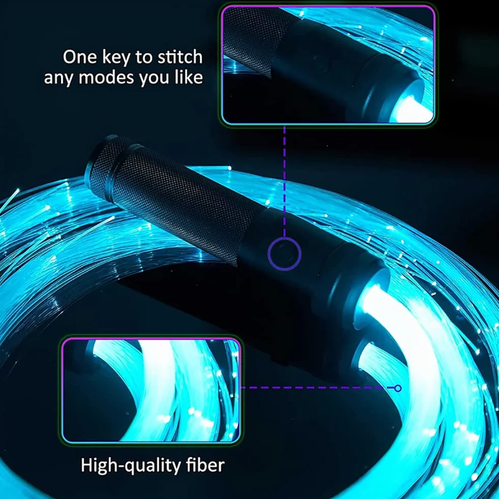 Fiber Optic Whip Dance LED 360° 7 Colors 36 Light Effects Party Disco