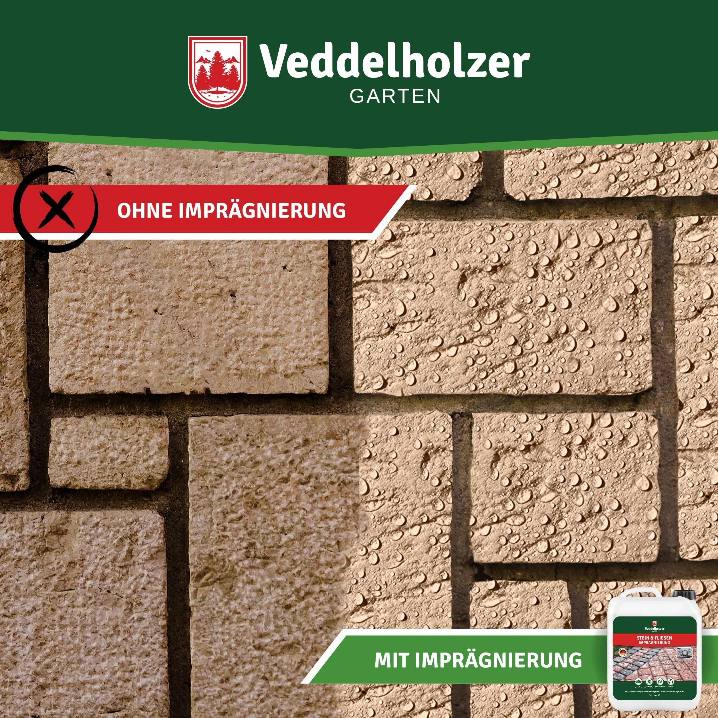 Veddelholzer 5 L Impregnacja do kamienia na zewnątrz, granit, cegła klinkierowa, kamień naturalny
