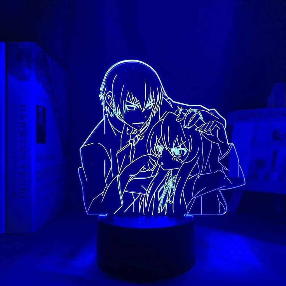 Lampa 3D LED Toradora 7 kolorów ściemniana z pilotem lampka nocna prezent