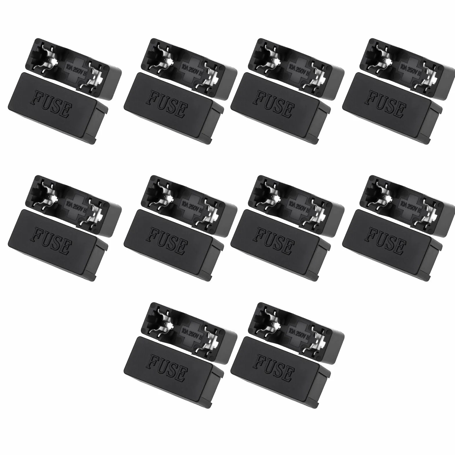 Create idea 10 szt. Gniazdo uchwytu bezpiecznika PCB odpowiednie do bezpieczników ceramicznych 5 x 20 mm i bezpieczników szklanych