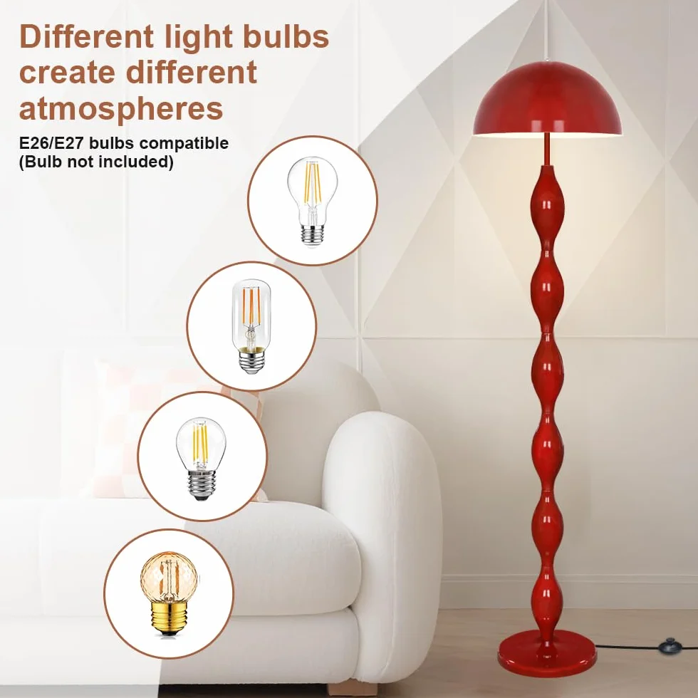 Lampa podłogowa LED 63 cm czerwona funky 3 kolory nowoczesna