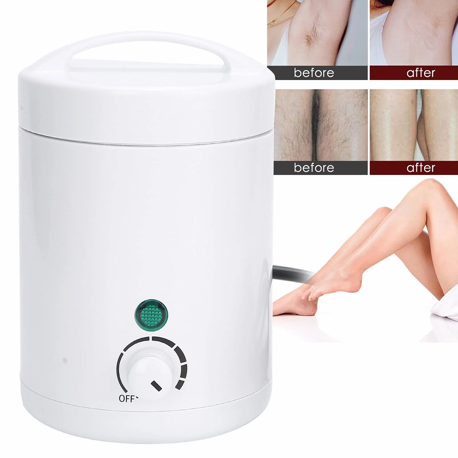 Mini Wax Warmer - Woskowa Maszyna do Depilacji, Profesjonalna Depilacja Unisex Wosk Parafinowy do Brazylijskiego Zestawu do Woskowania Brwi i Nóg dla Kobiet i Mężczyzn(EU Plug 220V)