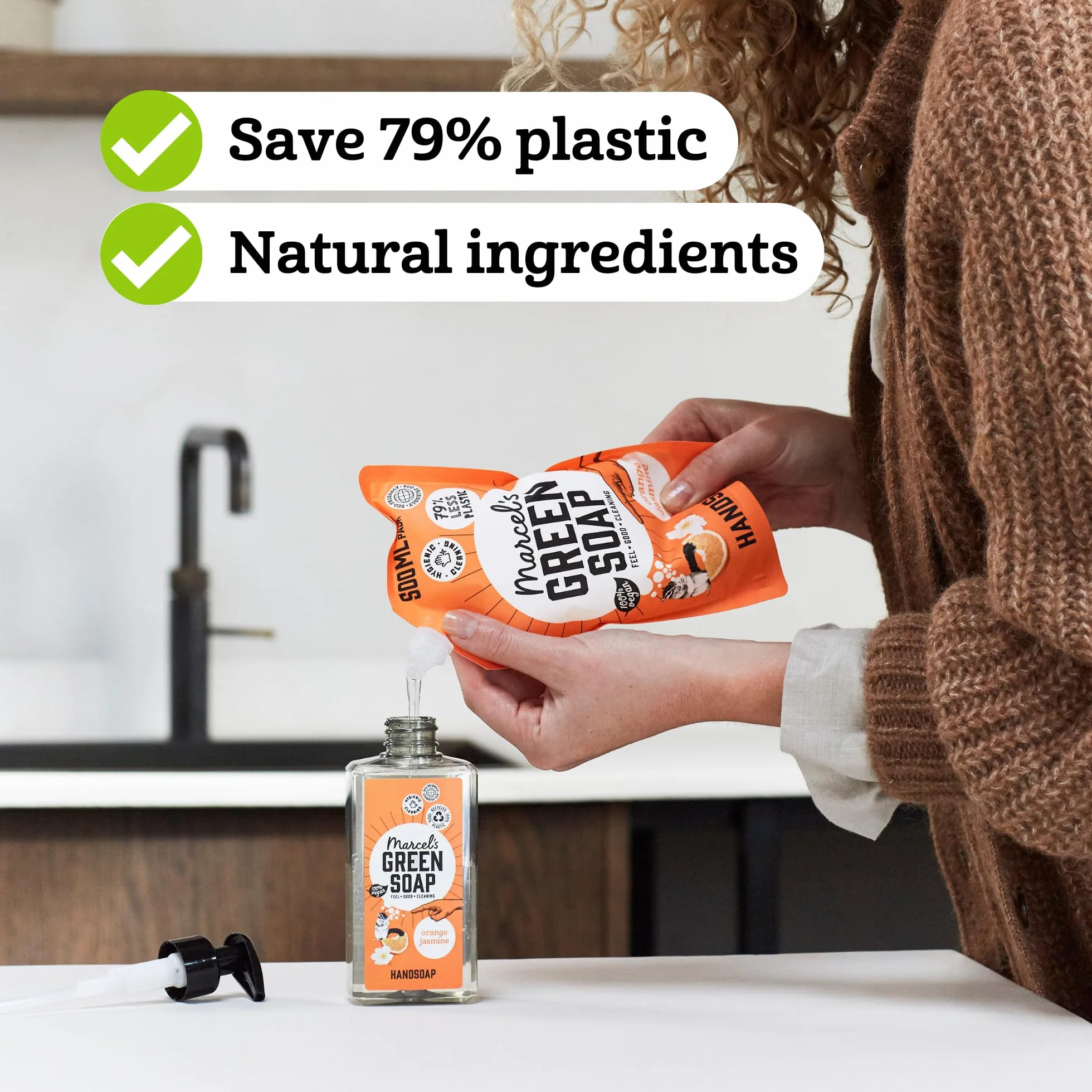 Marcel's Green Soap - Uzupełnienie mydła do rąk czarny pieprz i bergamotka - formuła bez mikroplastiku - mydło do rąk opakowanie uzupełniające - 99% biodegradowalne - wegańskie