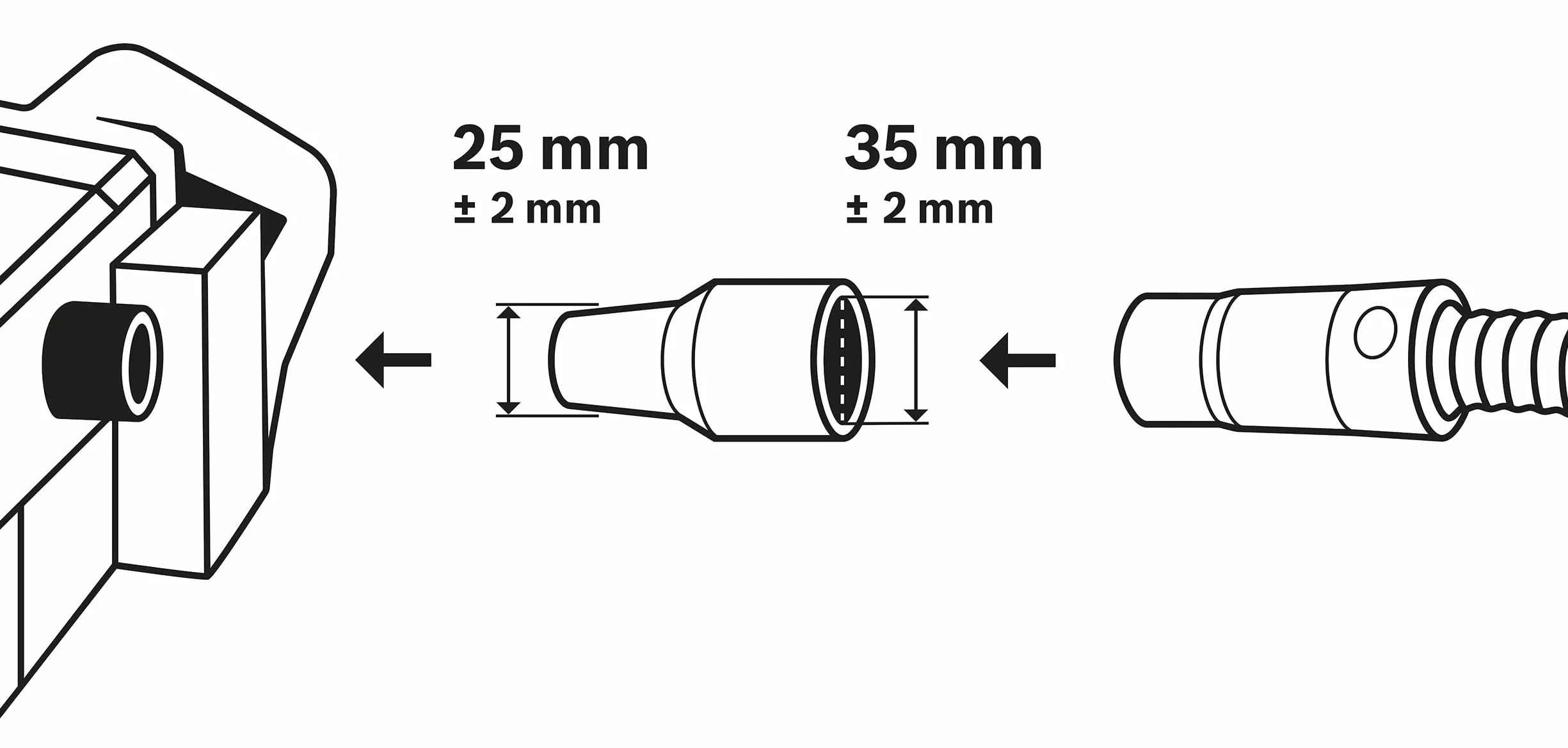 Bosch Professional Króciec przyłączeniowy 25-35 mm