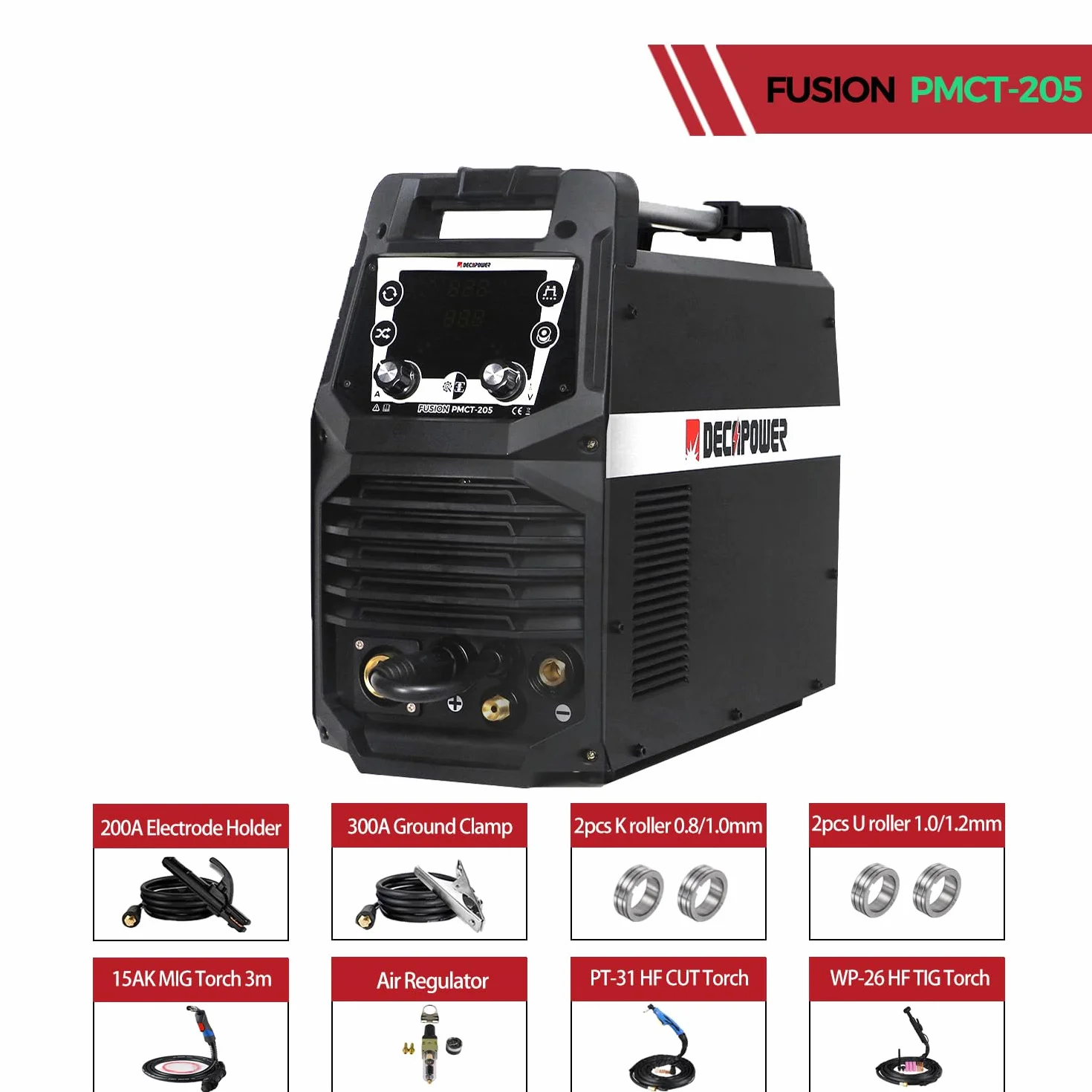 Decapower Multi Procede 200A 6 w 1 Spawarka MIG MAG Pulse MMA HF TIG Przecinarka plazmowa