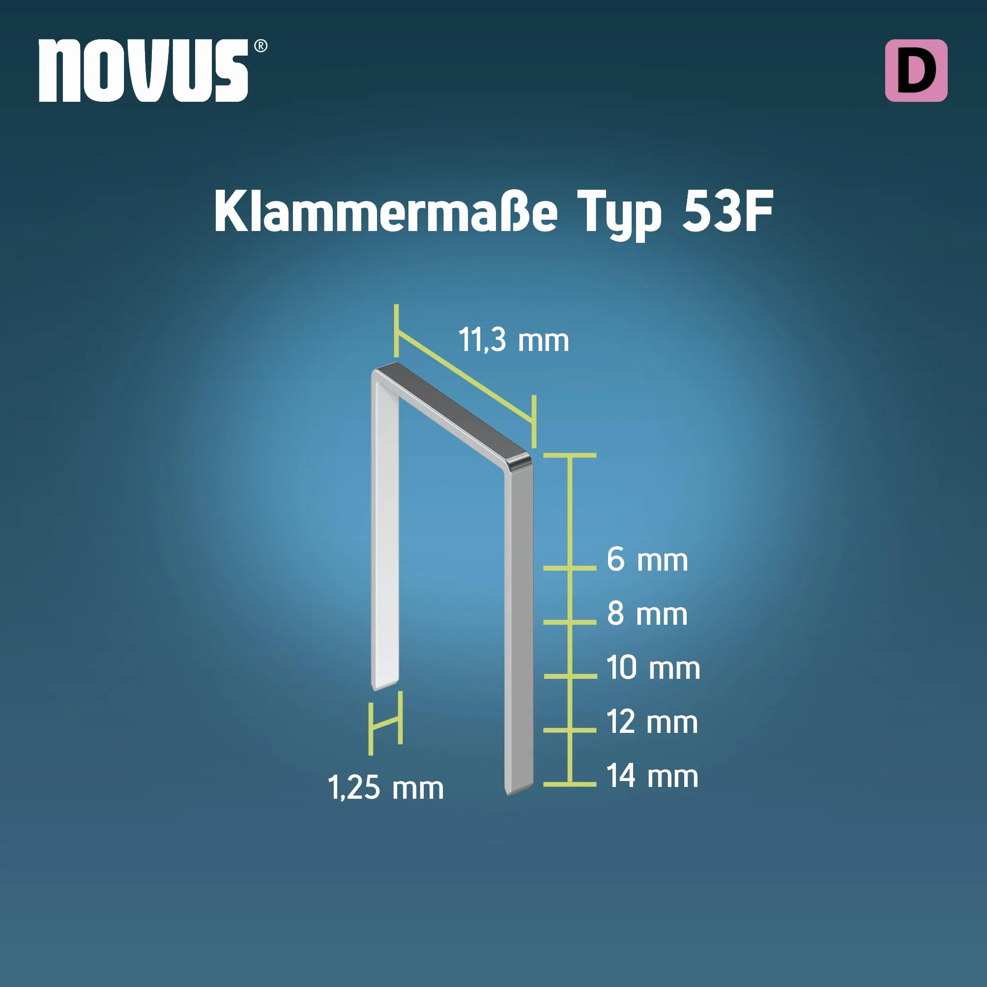 NOVUS TOOLS Zszywki płaskie 10 mm 53F/10 600 sztuk zszywacz do folii i tektury