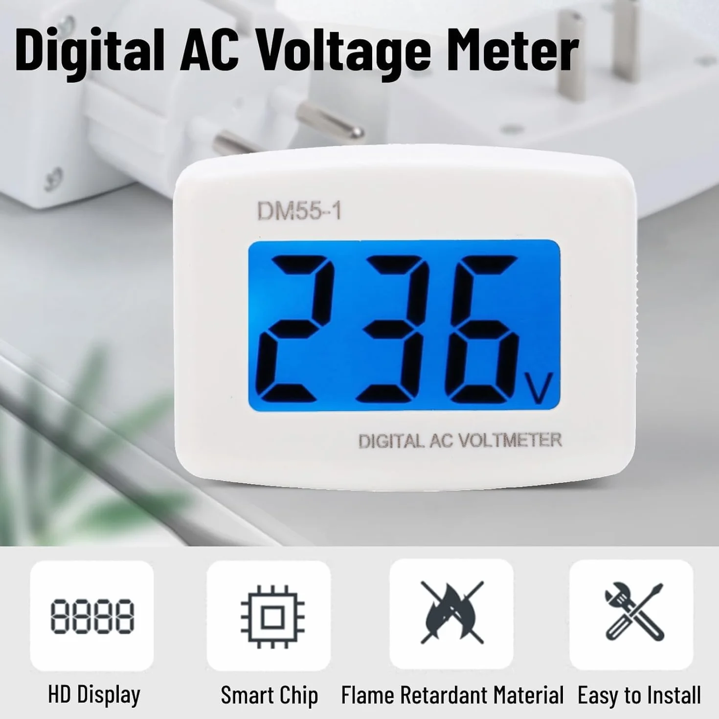 DM55-1-EU Cyfrowy Woltomierz AC 230V 50Hz