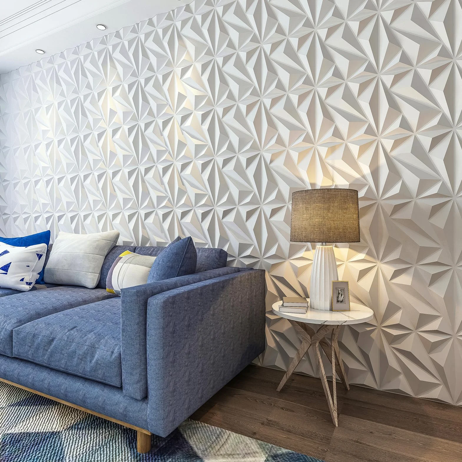 Art3dwallpanels panele ścienne PCW 3D białe 33 panele dekoracja wnętrz