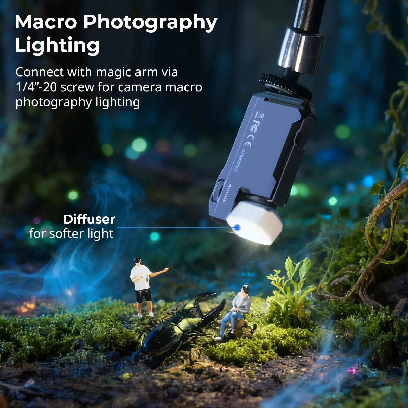 SMALLRIG Akumulatorowa mini latarka EDC 400 lumenów LED wodoodporna IP65 gwint 1/4"-20 dyfuzor 5710