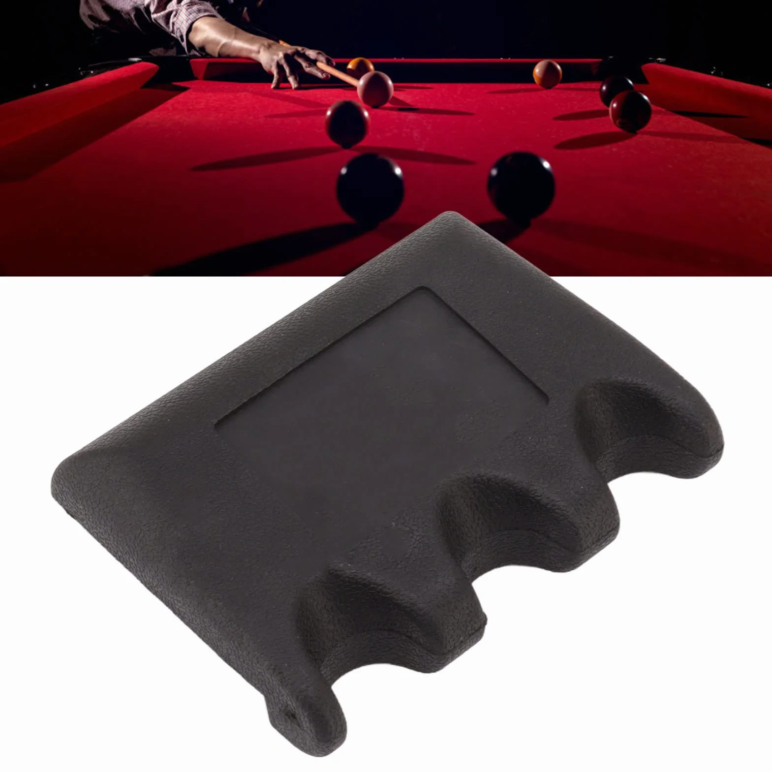 Fockety Przenośny, Obciążony Uchwyt na Kije Bilardowe 3-otworowy Uchwyt na Kije Bilardowe do Stabilnego Stołu dla Graczy w Kolorze Czarnym