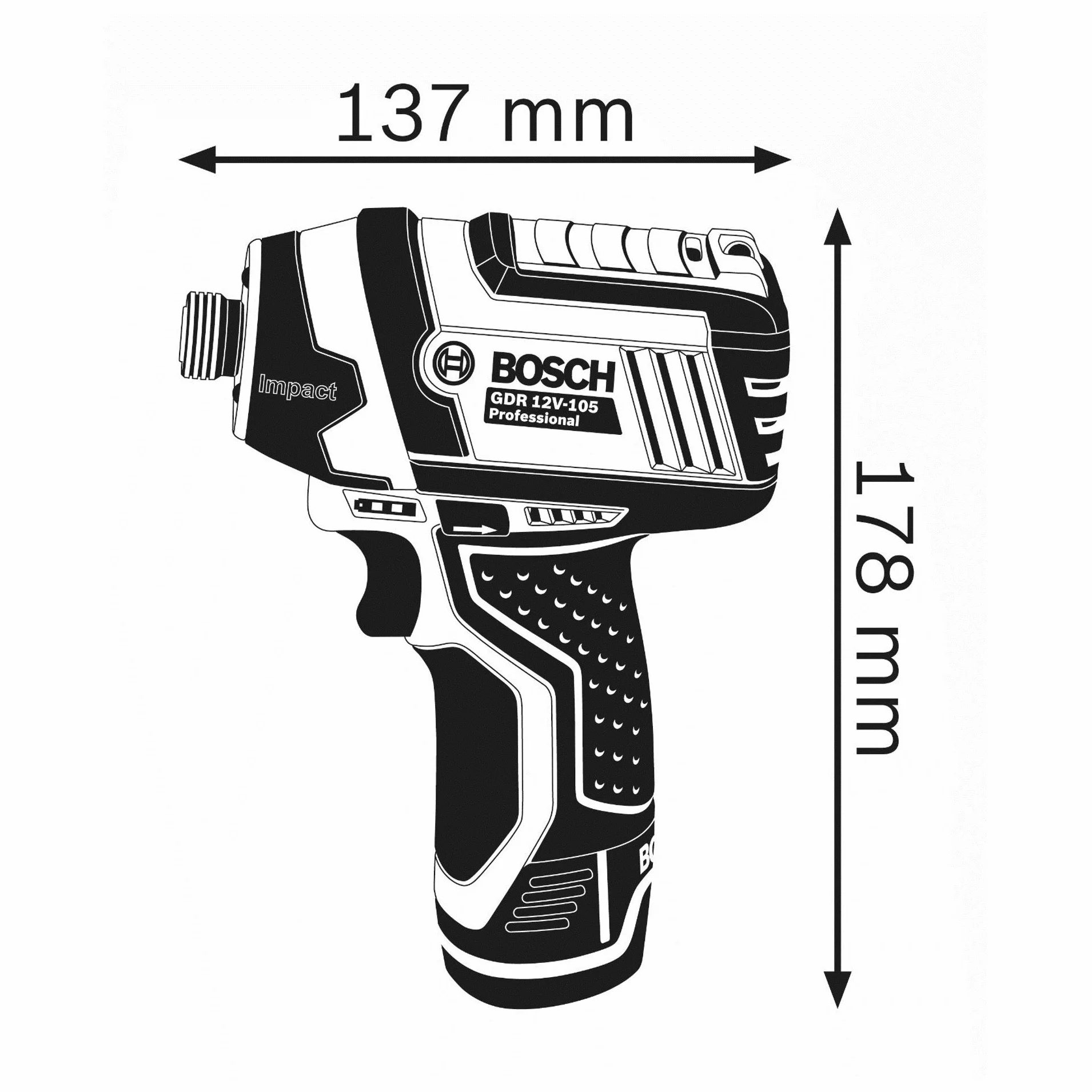 Bosch Professional akumulatorowa wkrętarka udarowa GDR 12V-105 105 Nm 12V