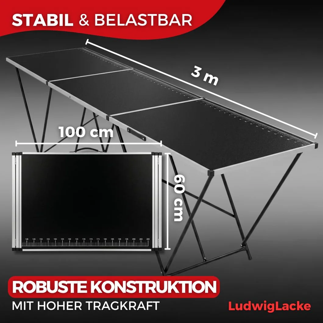 Ludwig Lacke® składany stół do tapetowania 3-częściowy zestaw 90 kg 100 x 60 cm