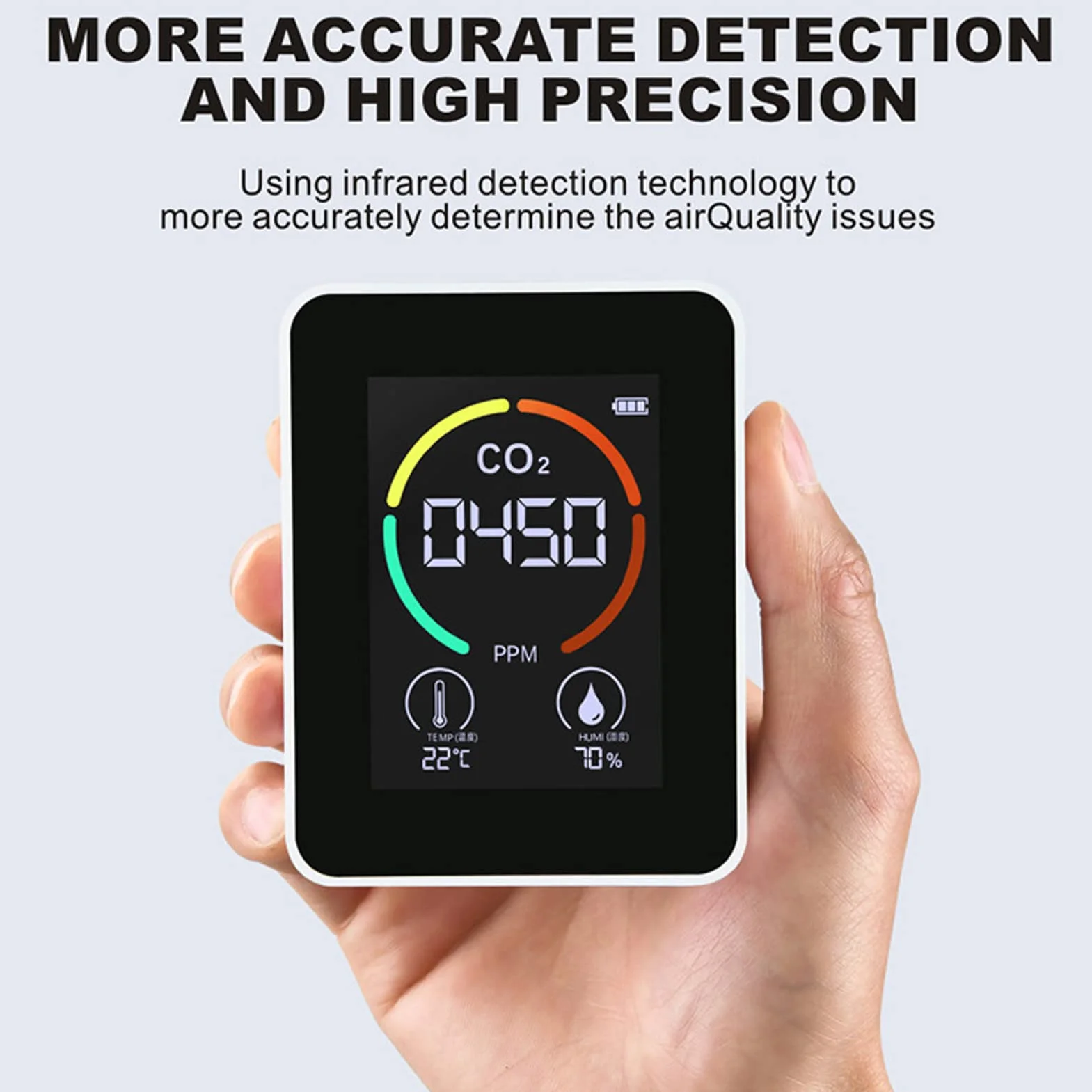 Detektor jakości powietrza 3 w 1 CO2 monitor temperatury i wilgotności TVOC USB