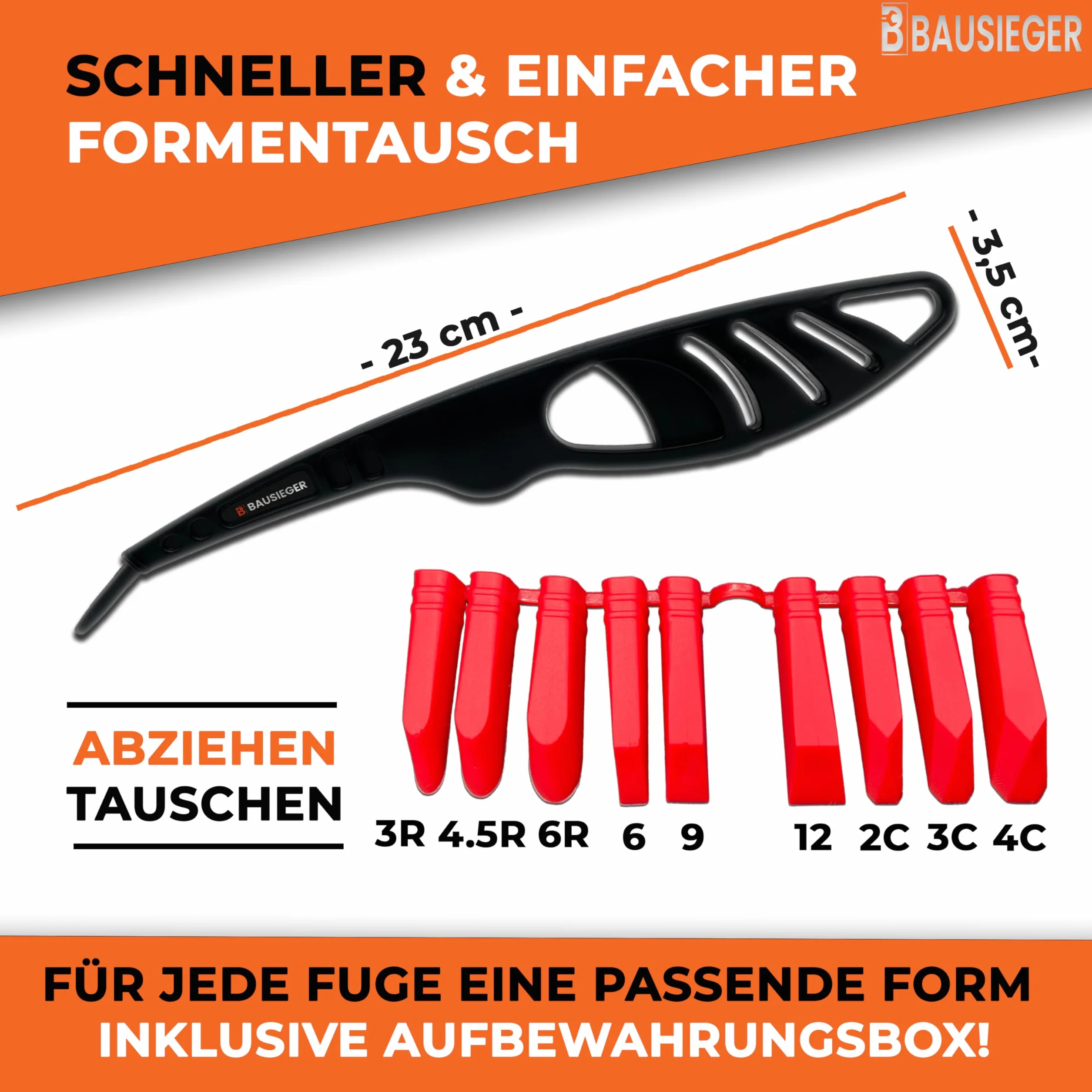 BAUSIEGER ściągaczka silikonowa do fug Multitool 9 form
