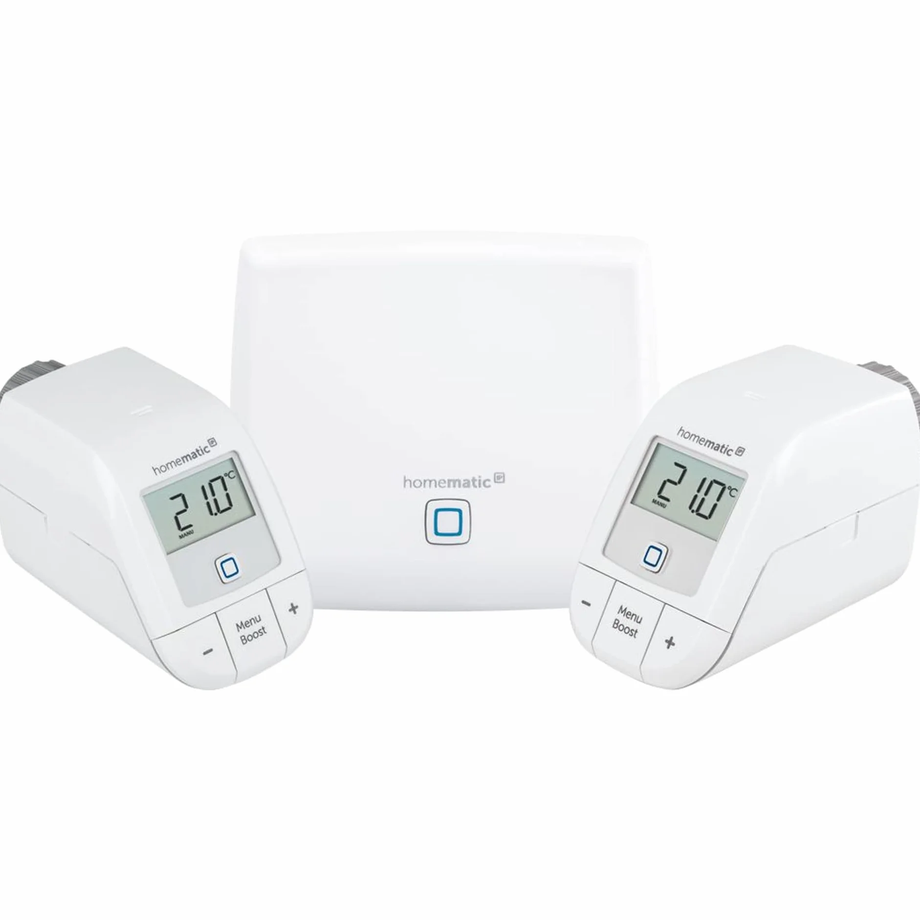 Homematic IP Smart Home 156537A0 zestaw startowy, cyfrowe sterowanie ogrzewaniem z aplikacją lub bez, Alexa, Google Assistant, łatwa instalacja, oszczędność energii, termostat, termostat grzewczy