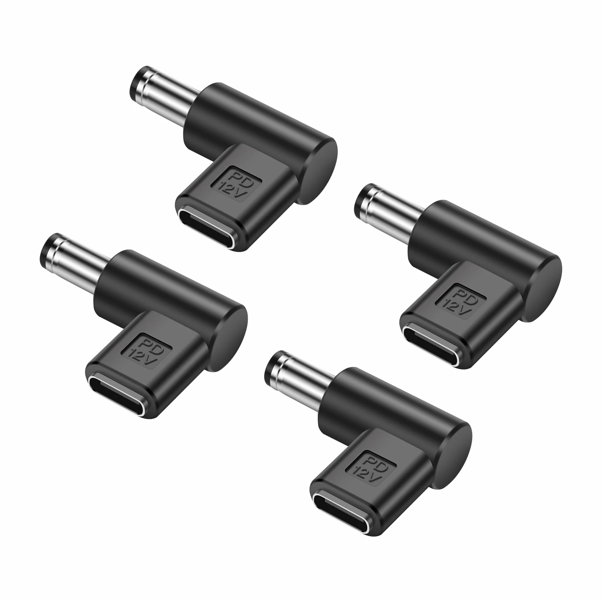 Konwerter 12V USB C na DC 5,5x2,5 mm 90 stopni emulator PD adapter wyzwalacza 4 sztuki