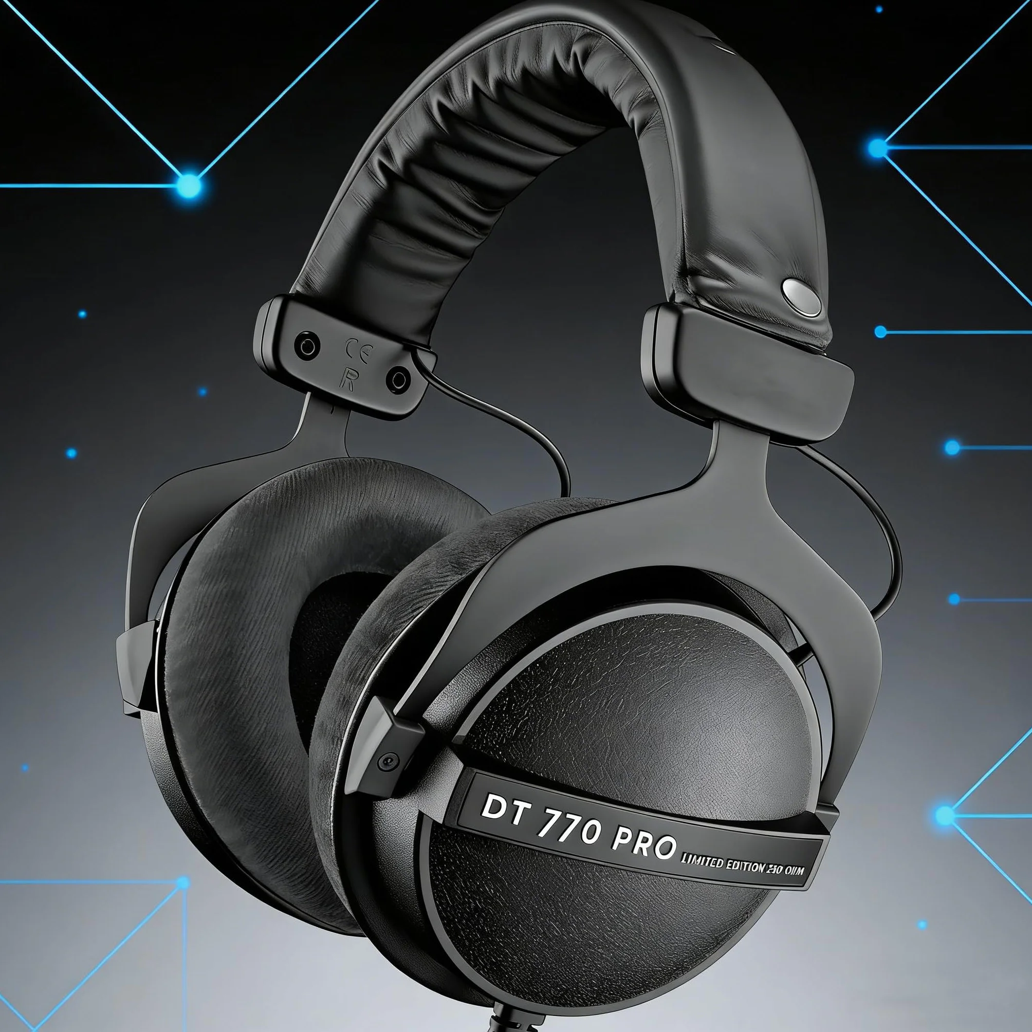 Defean Zestaw poduszek zastępczych 2 w 1 + opaska na głowę kompatybilne ze słuchawkami Beyerdynamic DT770/DT770M/DT770Pro/DT770 Pro HT/DT790/DT797/DT880/DT880 Pro/DT880 Pro czarny