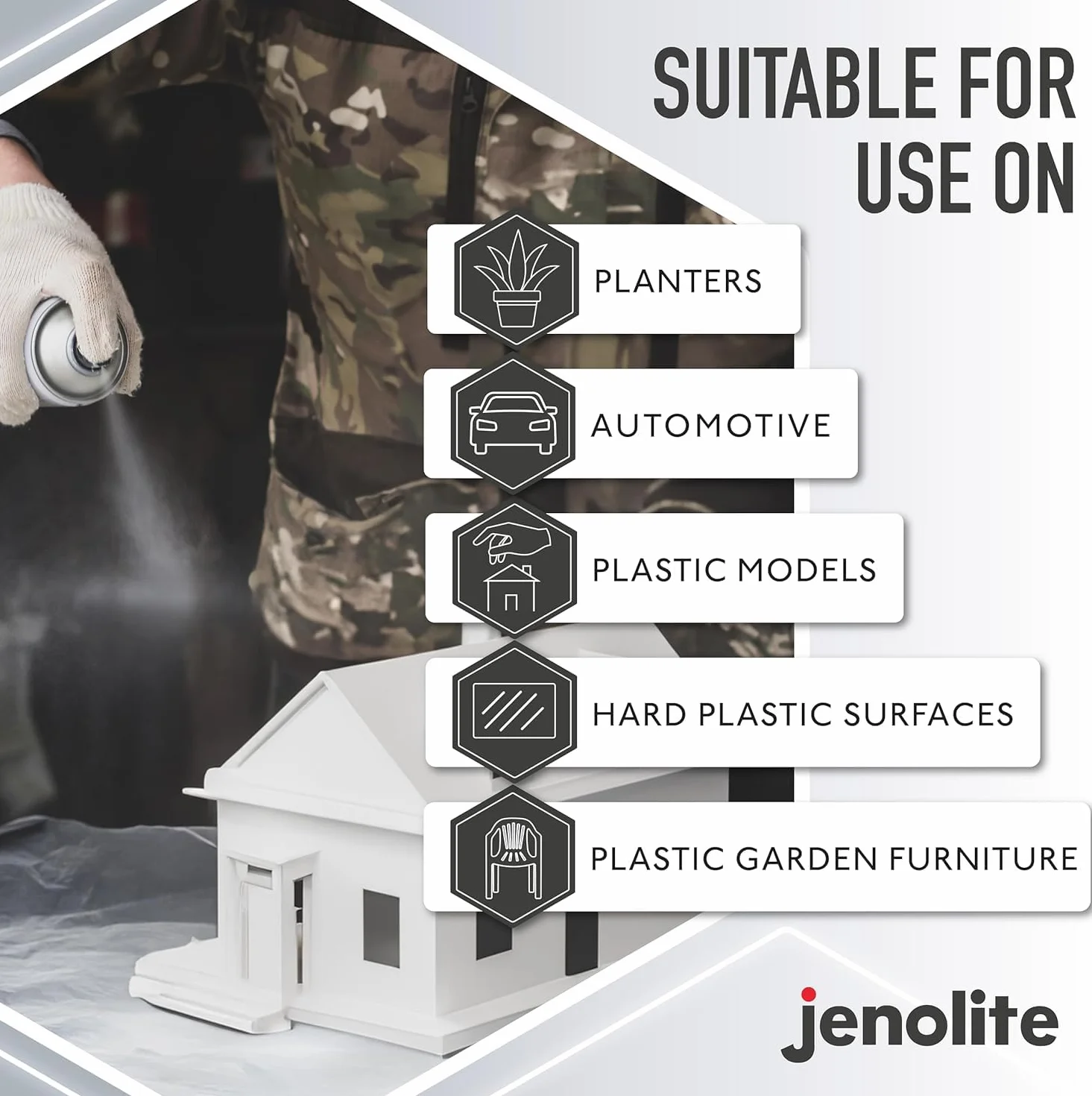 JENOLITE Podkład w sprayu do tworzyw sztucznych SZARY 400ml