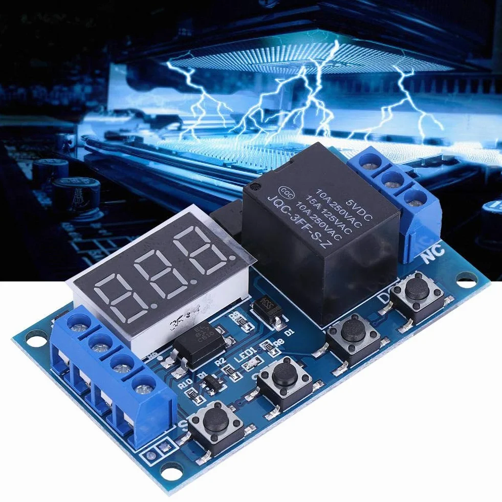 DEWIN Przekaźnik czasowy DC 6 V-30 V opóźnienie włączania/wyłączania timer LED micro USB 5 V