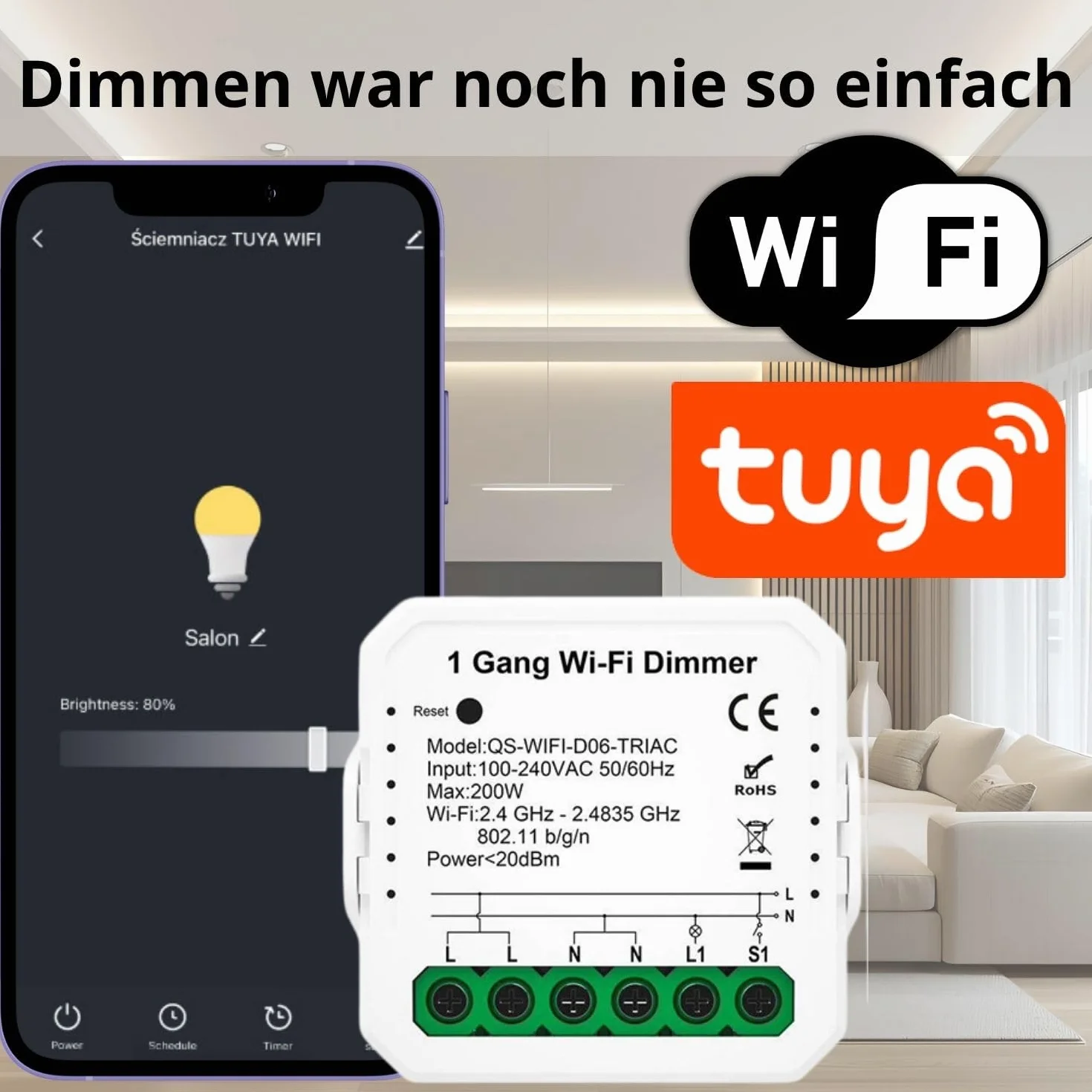 Dimmer ściemniacz TUYA WIFI MINI V3 sterownik oświetlenia