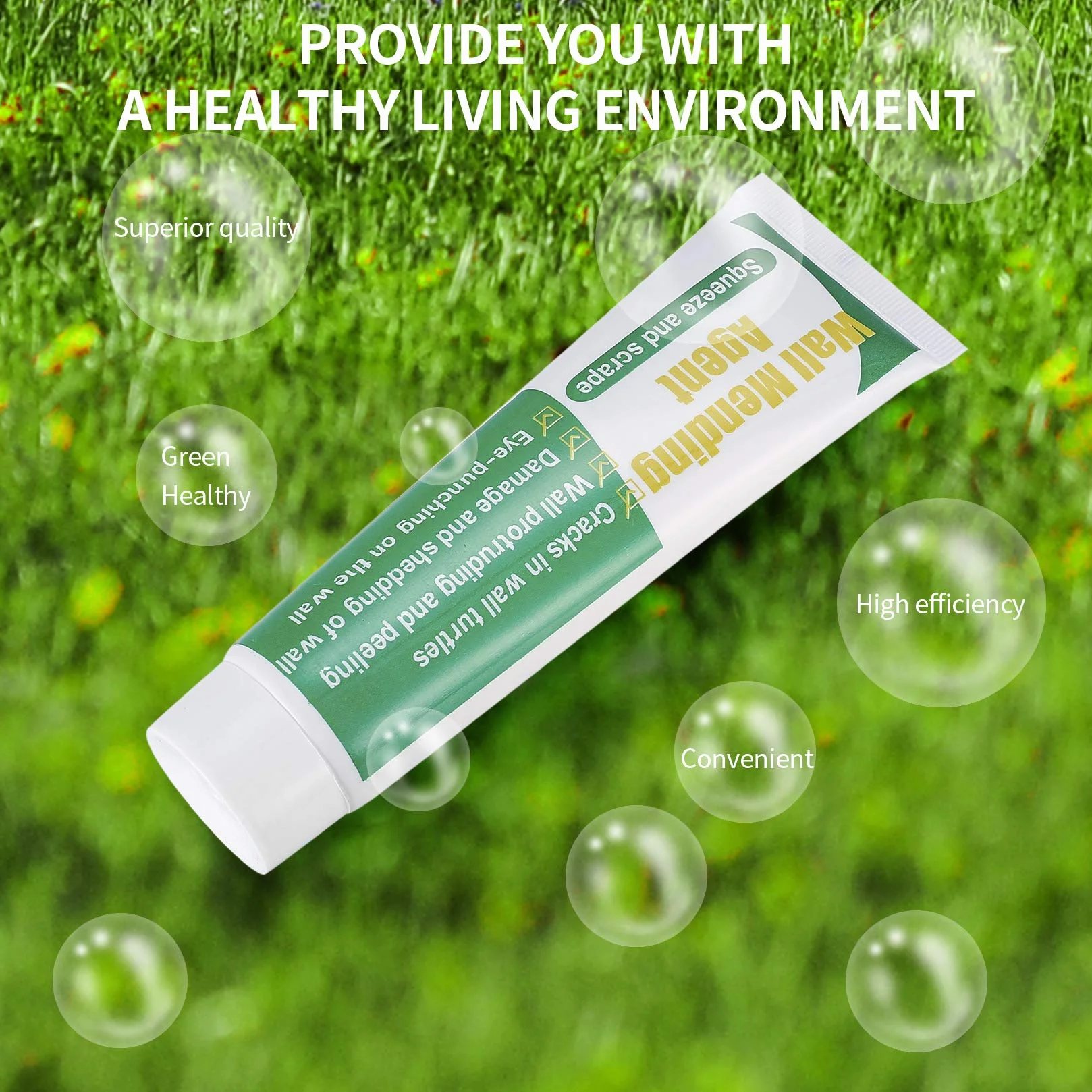 Safe Wall Mending Agent Repair Cream Wall Crack Filler Paste for Walls Nail Holes Stains 100g x 3 with Scraper