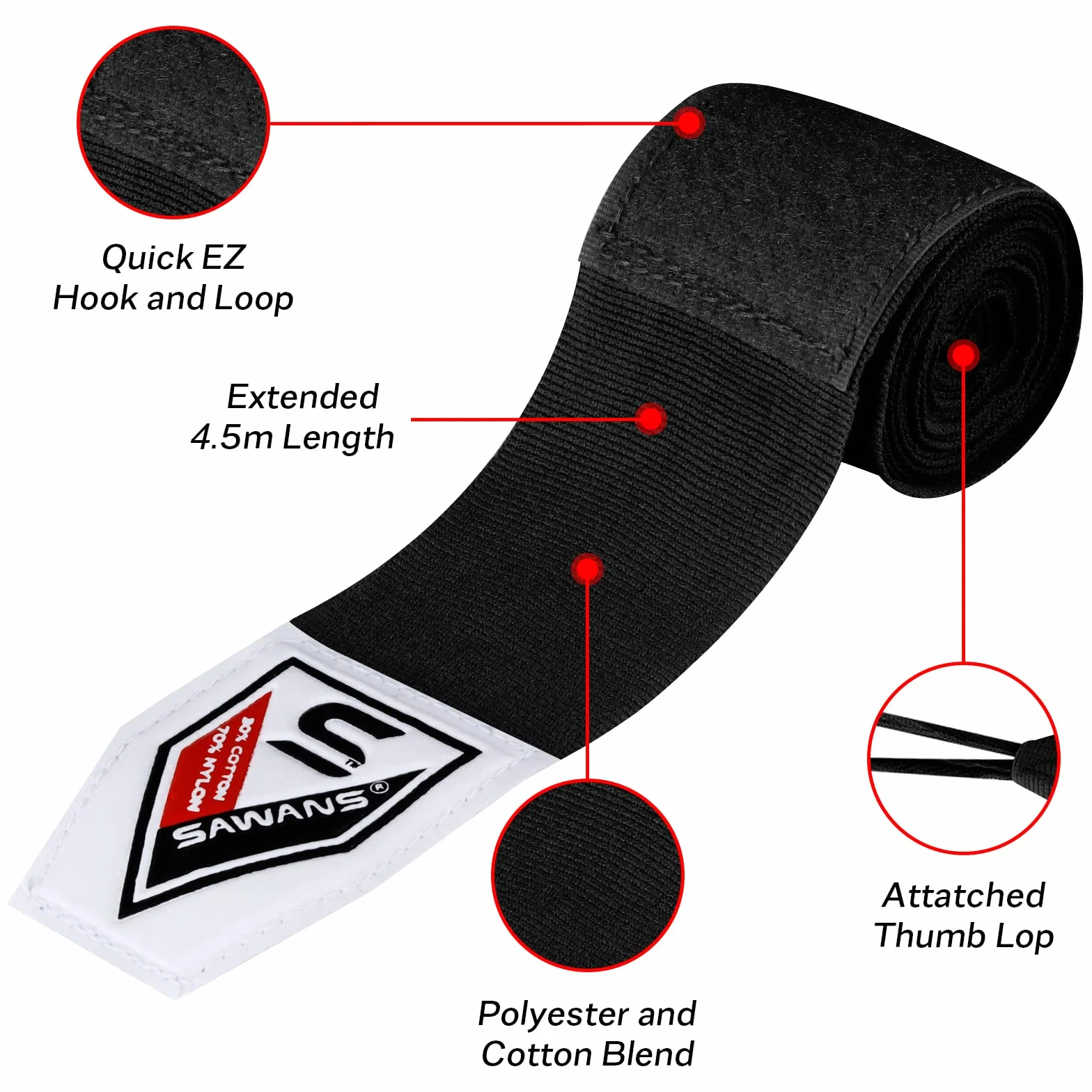 Boks opaski na ręce bandaże sztuki walki rękawice wewnętrzne wykrawanie MMA 2,5 3,5 4,5 m paski podtrzymujące nadgarstek elastyczna torba treningowa sporty walki pod kostkami rękawice ochronne