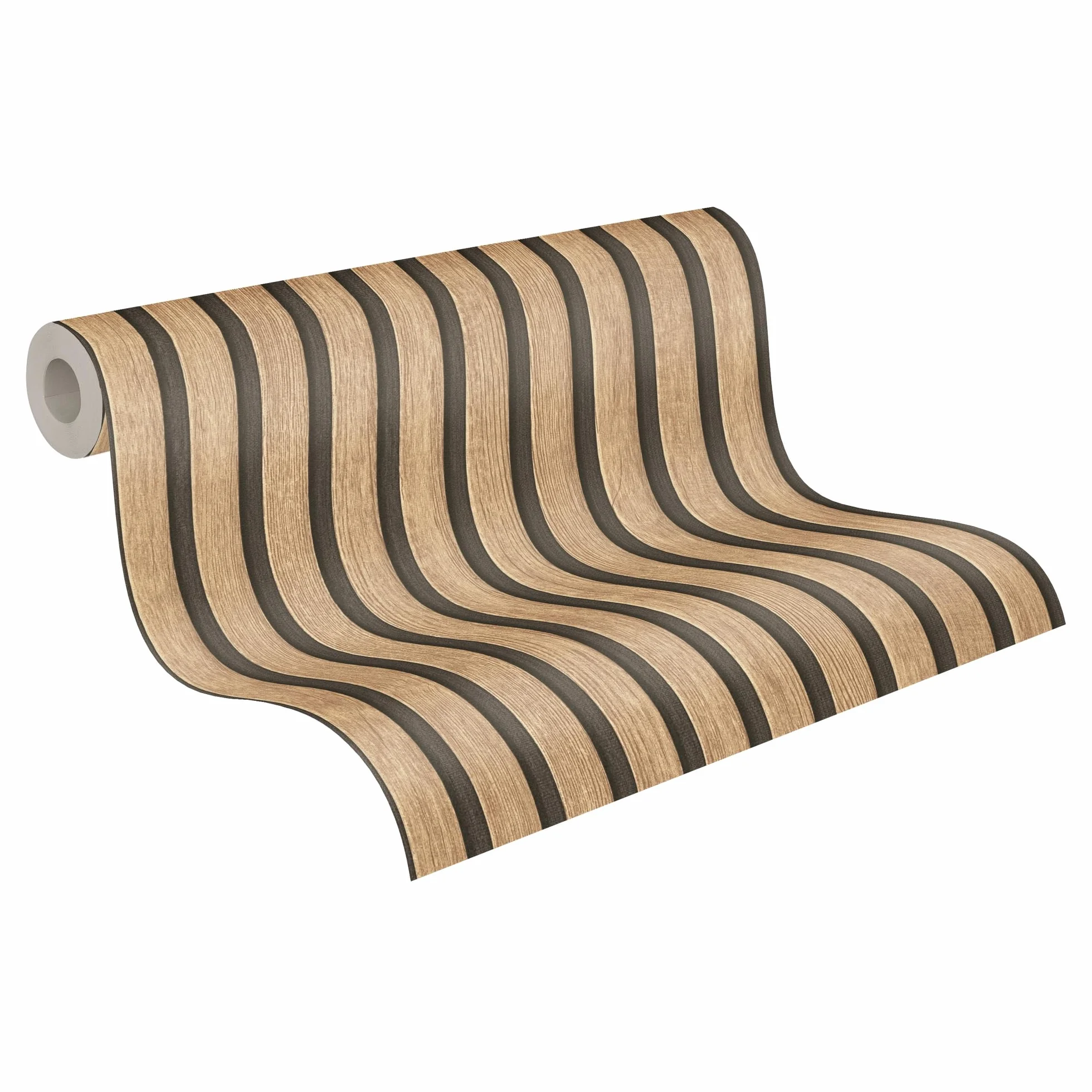 A.S. Création Tapeta o wyglądzie drewna beżowa brązowa PintWalls II 391091 panele akustyczne ściana drewniana 10,05 m x 0,53 m Made in Germany