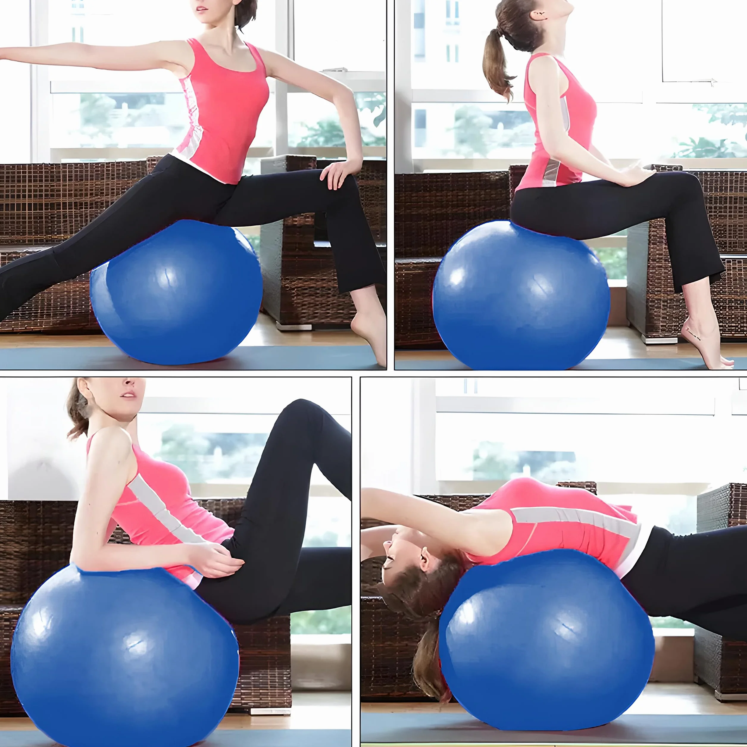 Retoo Piłka gimnastyczna, 65 cm, piłka do siedzenia z pompką, piłka treningowa, piłka do fitnessu, jogi, gimnastyki, treningu podstawowego, fitnessu, do biura, do balansowania, piłki gimnastycznej,