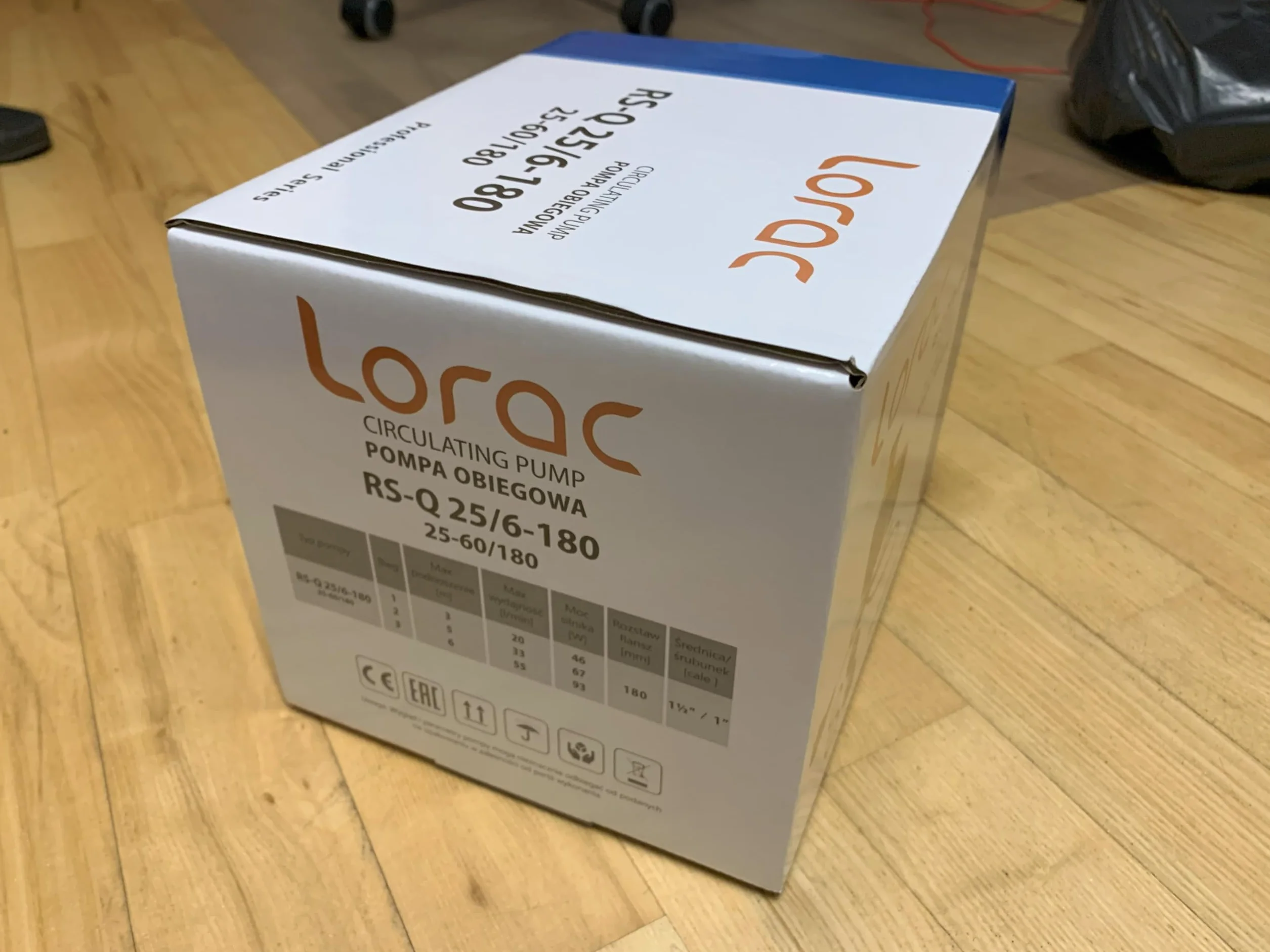 LORAC Pompa Obiegowa RS-Q 25-6/180 25-60/180 Cyrkulacyjna Grzewcza 1" 46-93 W 6 m 120°C 3,6 m³/h