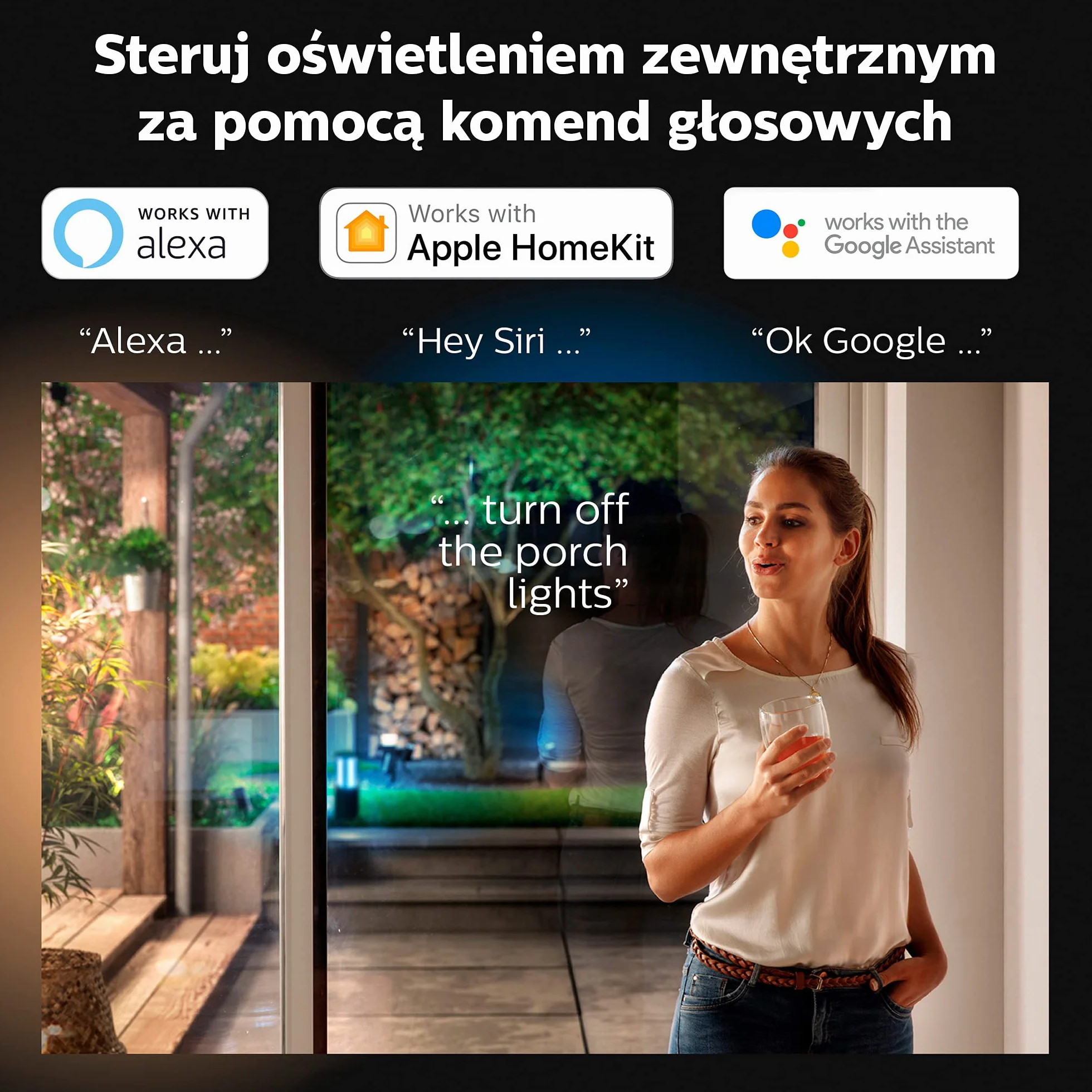 Philips Hue Impress White and Color Ambiance Zewnętrzna lampa stojąca LED niska 16 mln kolorów sterowanie aplikacją
