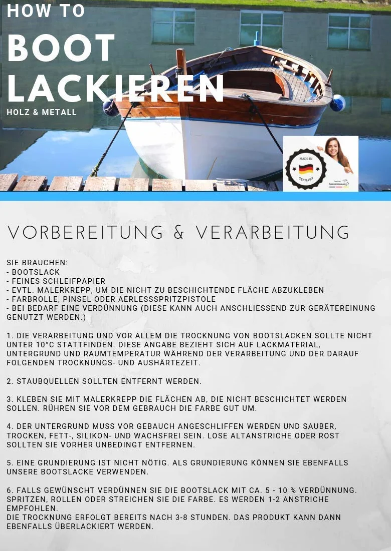 Lakier do łodzi matowy do drewna i metalu bezbarwny lakier jachtowy farba jachtowa farba do łodzi z zestawem lakierowania (X300) i rozcieńczaniem (1 l) // Hamburger Profi lakierniczy (1 l)
